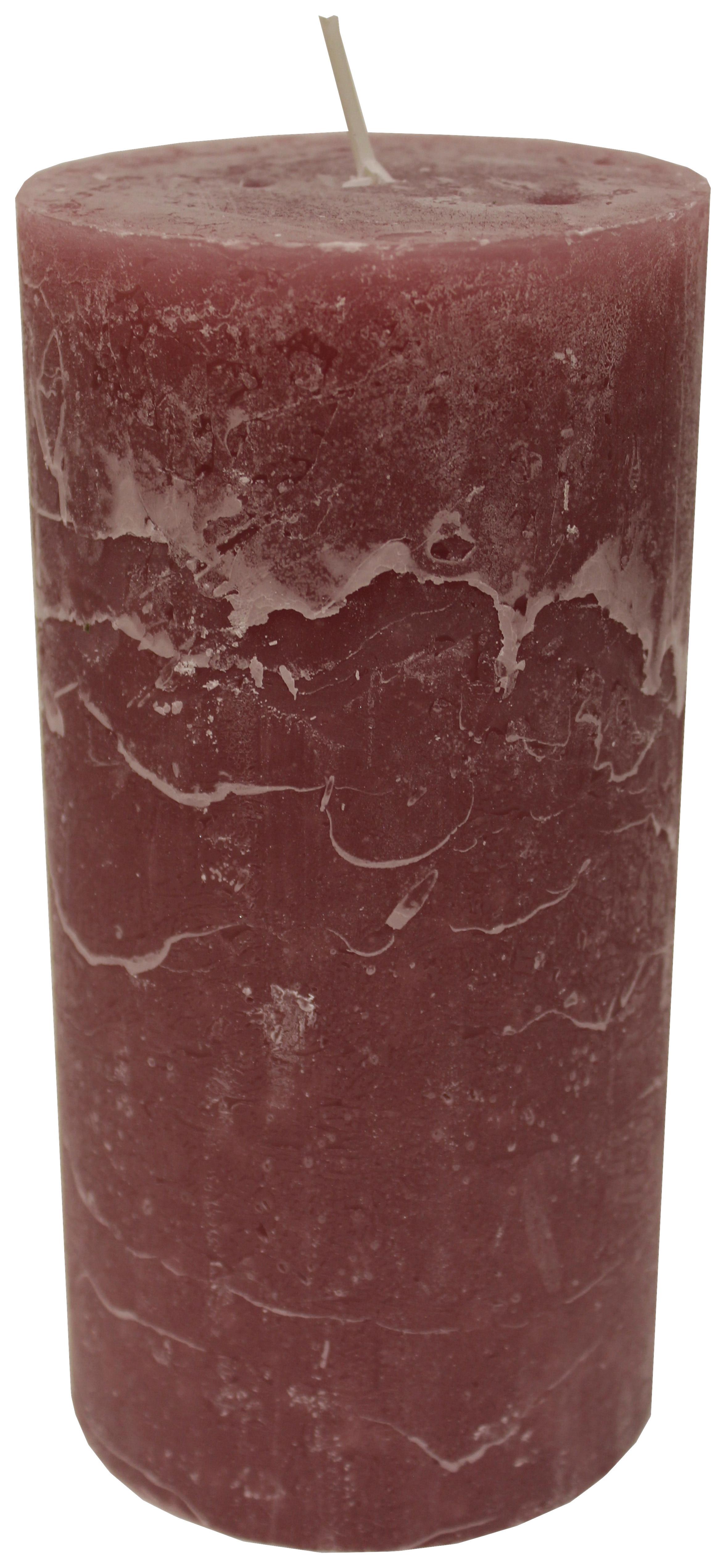 Stumpenkerze Ruth in diversen Farben - Weiss/Pflaume, Modern (10/20cm) - Premium Living