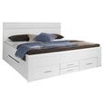 Bett Weiß 180x200cm - Weiß, KONVENTIONELL, Holzwerkstoff/Textil (208/185/104cm) - MODERN LIVING