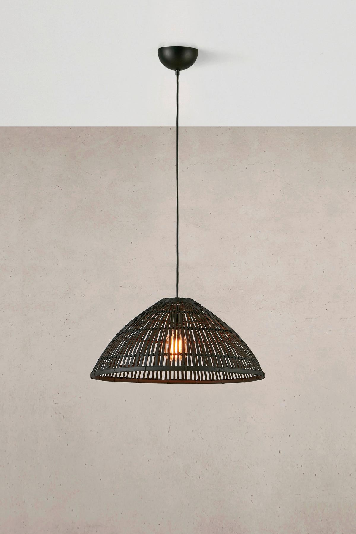 Hängeleuchte Capello max. 40 Watt - Schwarz, Basics, Naturmaterialien/Metall (58/58/27cm) - Markslöjd