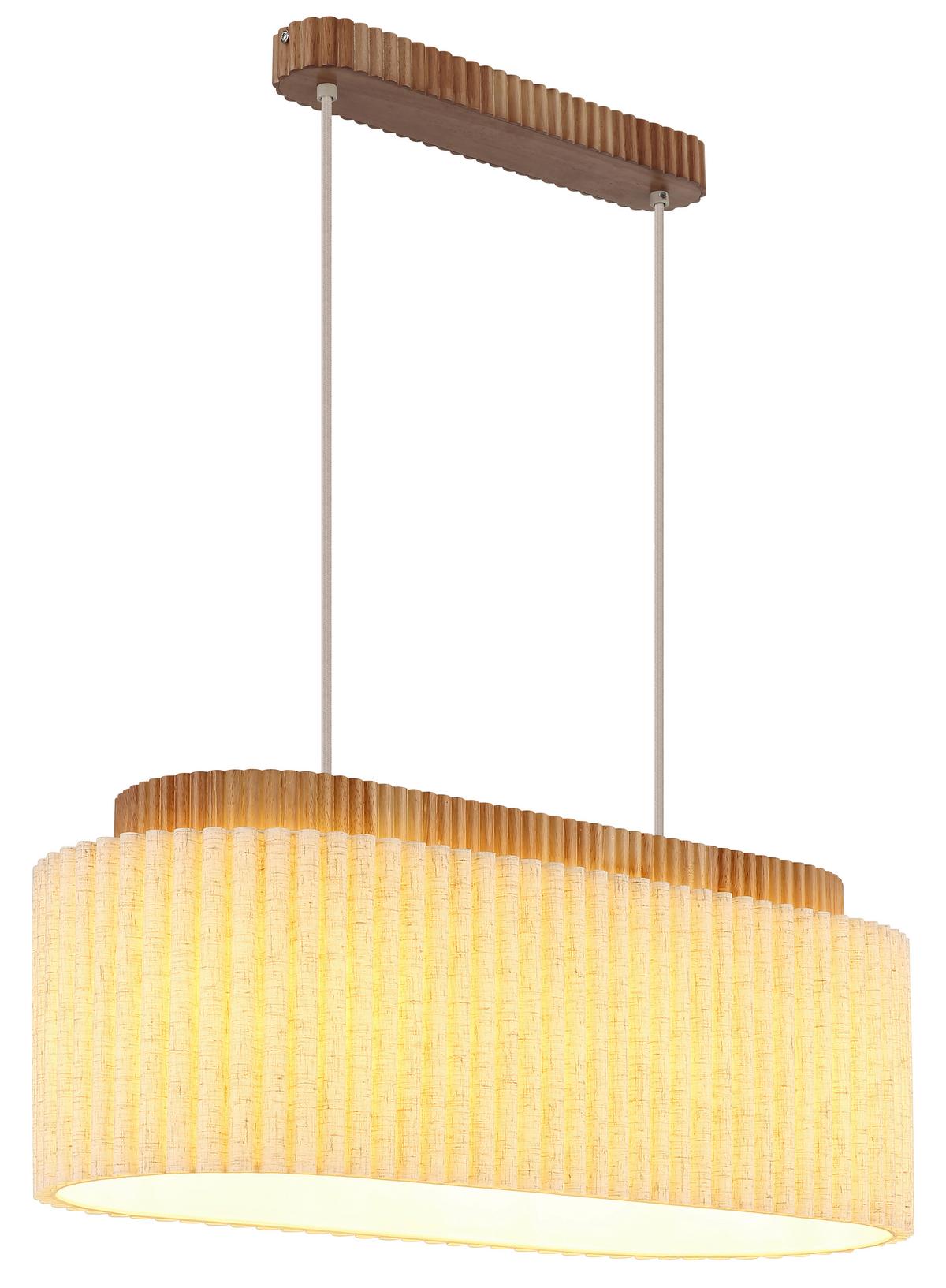 Svjetiljka Viseća 15991h Jannie - prirodne boje/boje pijeska, Design, drvo/metal (70/30/150cm) - Globo