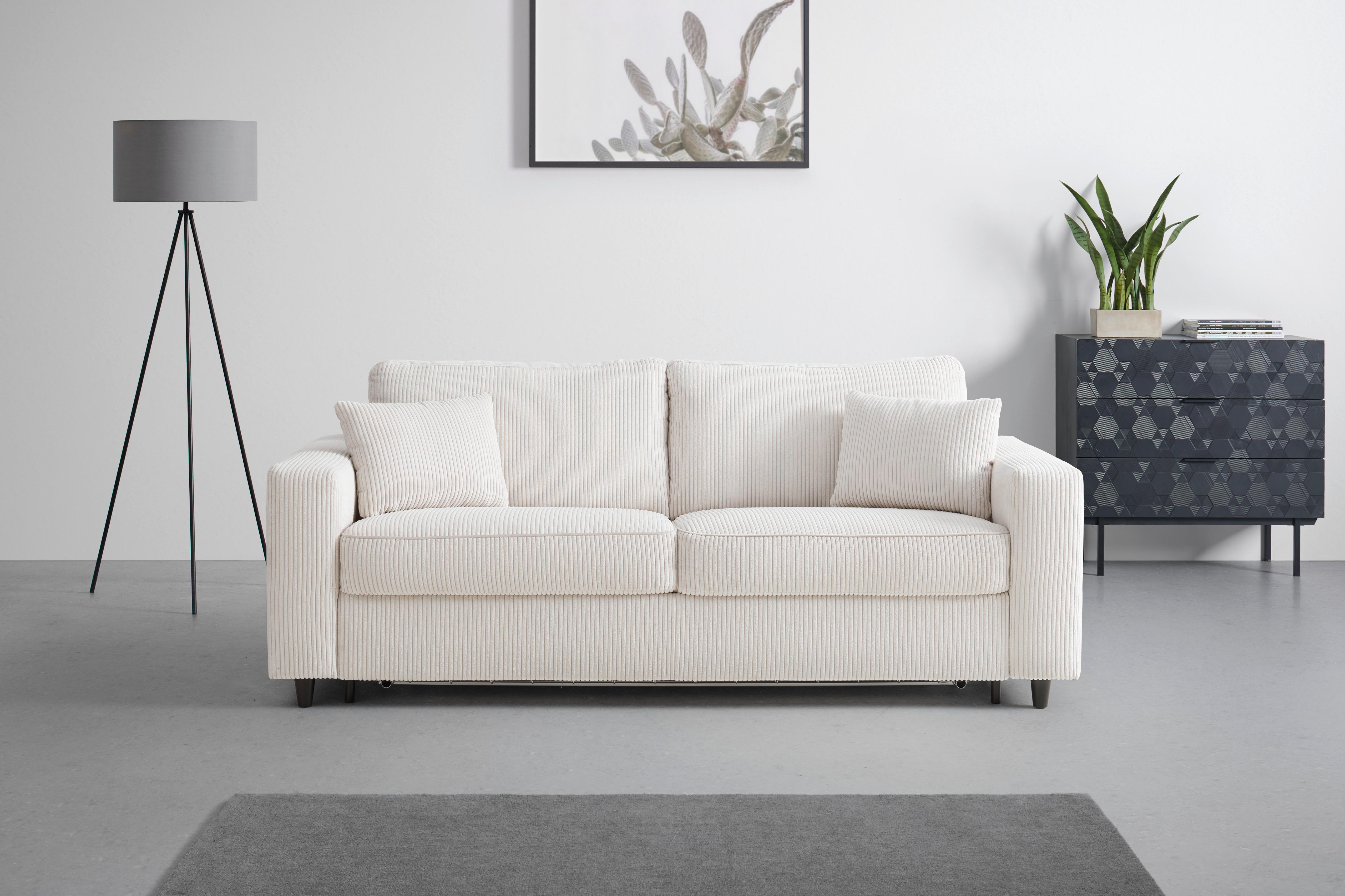 Zofa S Posteljno Funkcijo Agneta, Bež - črna/bež, Moderno, tekstil/les (200/83/97cm) - Premium Living