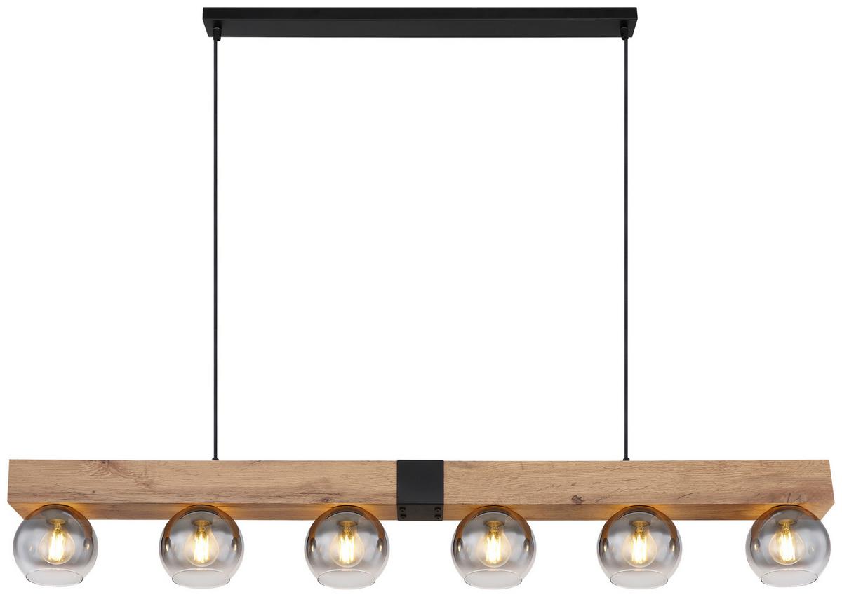 LAMPA WISZĄCA GAMS - czarny, Design, metal/drewno (140/15/120cm) - Novel