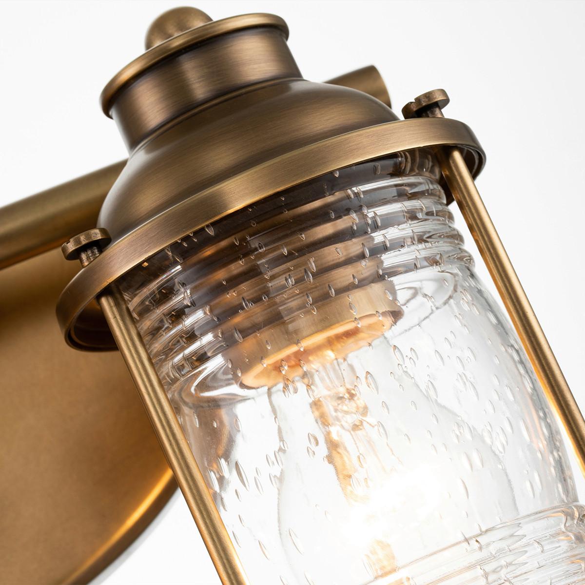 Fürdőszobai Falilámpa Qn-Ashlandbay2-Nbr-Bath - sárgarézszínű, Konventionell, üveg/fém (20,6/36,2/16,6cm) - Elstead Lighting