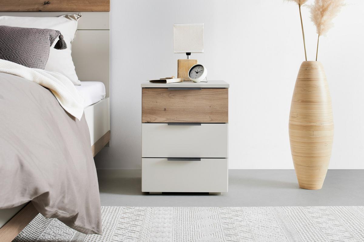 Set Noćnih Ormarića Ellmau - bijela/hrast Artisan, Konvencionalno, drvni materijal/metal (40/52cm) - Premium Living