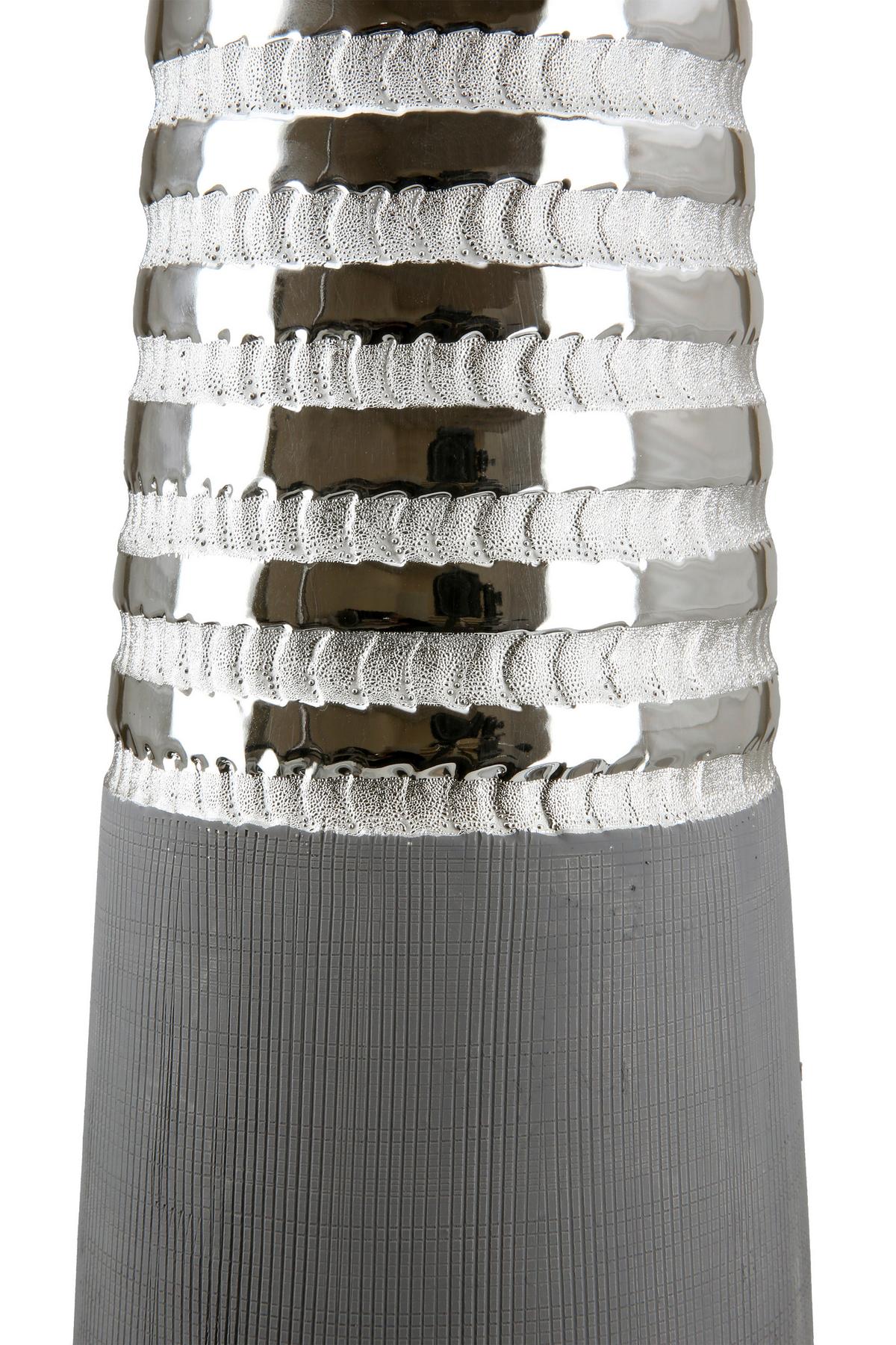 Bodenvase Grau/Silberfarben - Silberfarben/Grau, Basics, Keramik (15/50/15cm)