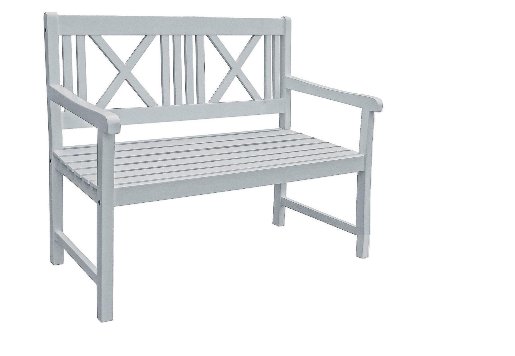 Gartenbank Malmö ca. 120x88x56 cm Holz Weiß - Basics, Holz (120/88/56cm) - Gardenson