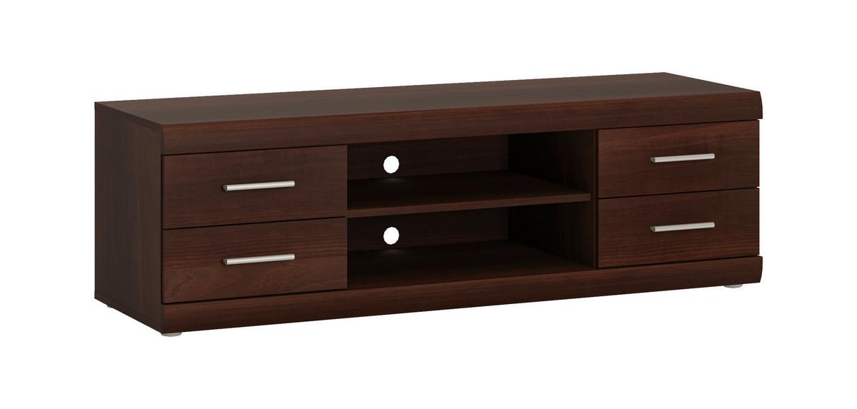Tv-elem Imperial-D - krómszínű/diószínű, Konventionell, műanyag/faalapú anyag (140/44/45cm)