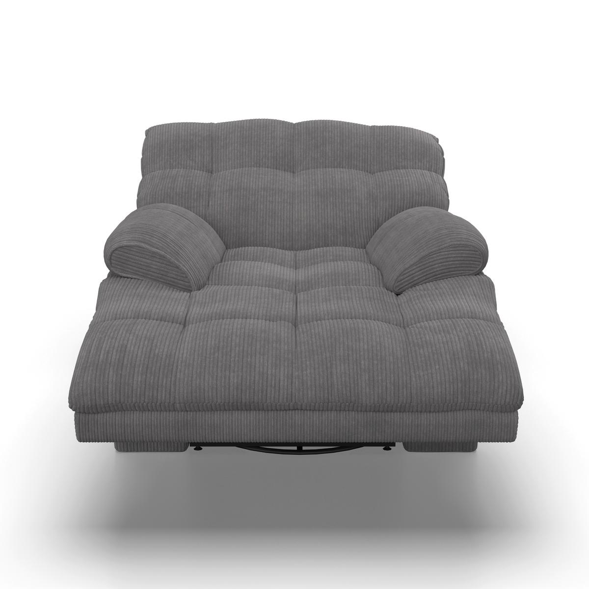 Sessel Natalie Dunkelgrau/Cord - Dunkelgrau/Schwarz, MODERN, Holz/Textil (98/94/106cm) - Bessagi Home