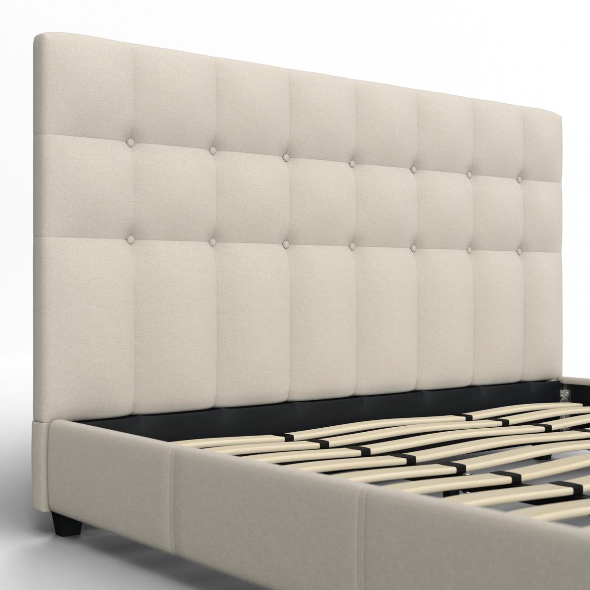 Polsterbett Frederico ca. 180x200 cm Beige - Beige/Schwarz, MODERN, Holz/Holzwerkstoff (180/200cm) - Bessagi Home