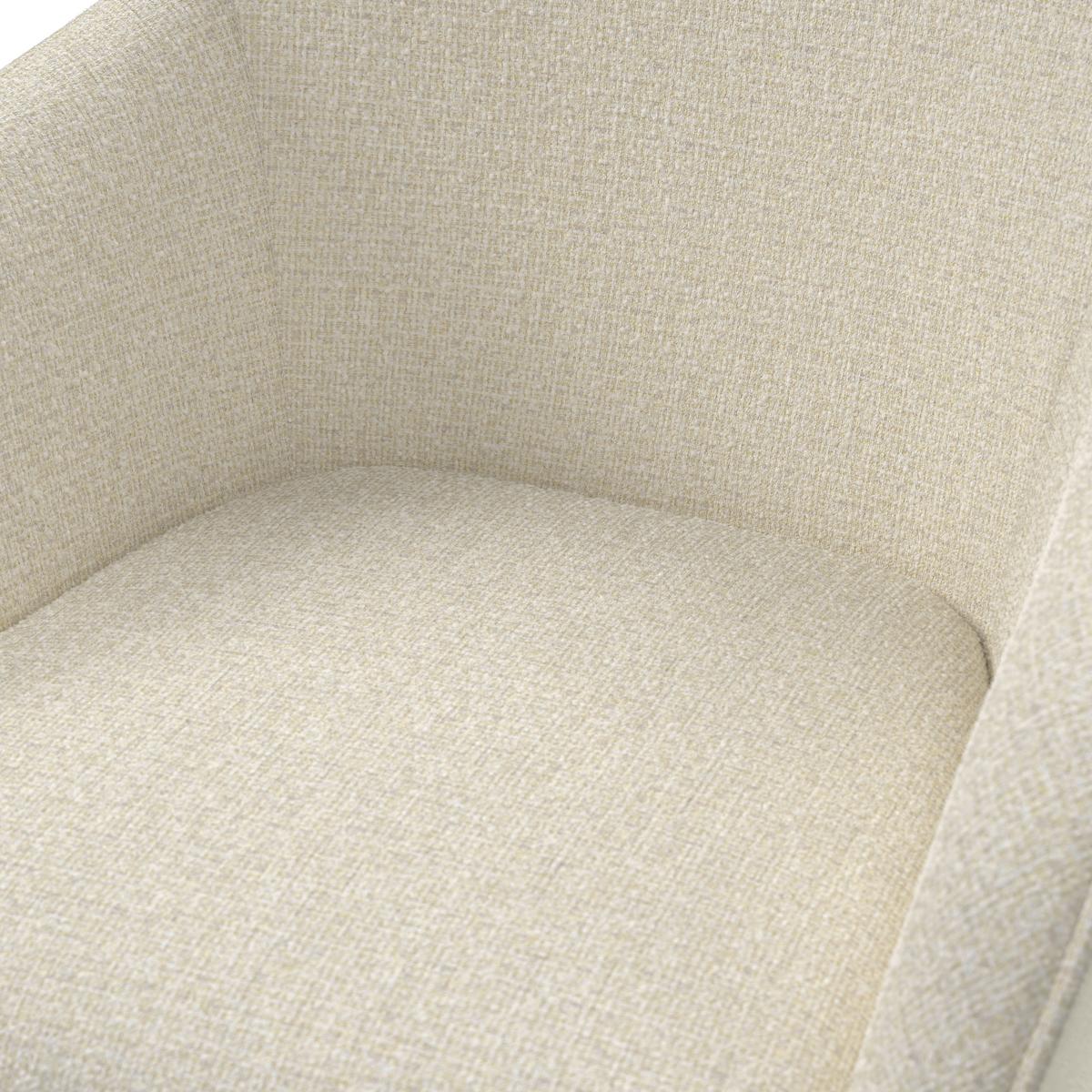 Armlehnstuhl Serena Creme Chenille/Leinenoptik Drehbar - Eichefarben/Creme, MODERN, Holz/Textil (62/86/65cm) - Bessagi Home