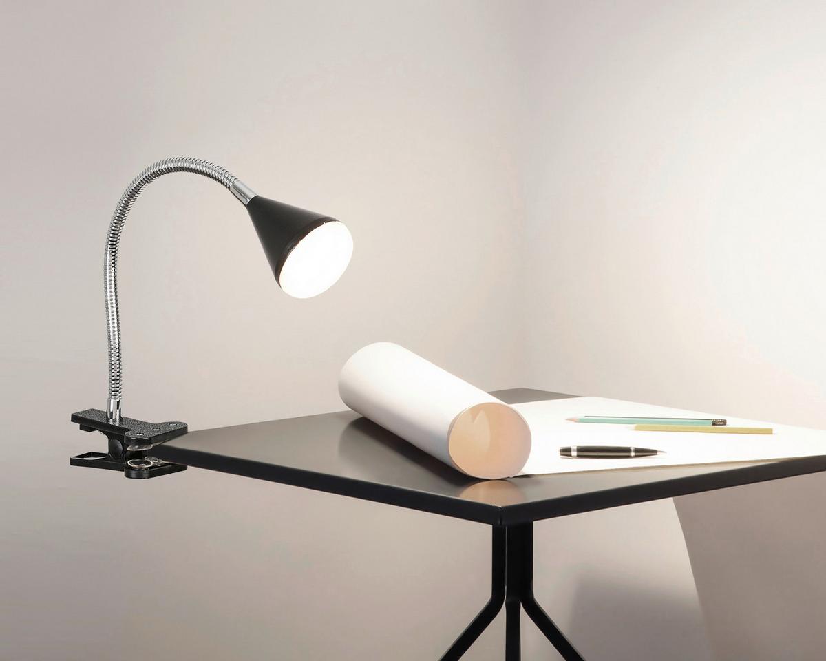 LAMPA ZACISKOWA LED FLEX *SBB* - czarny/przezroczysty, Basics, tworzywo sztuczne/metal (42/6/10cm) - Boxxx