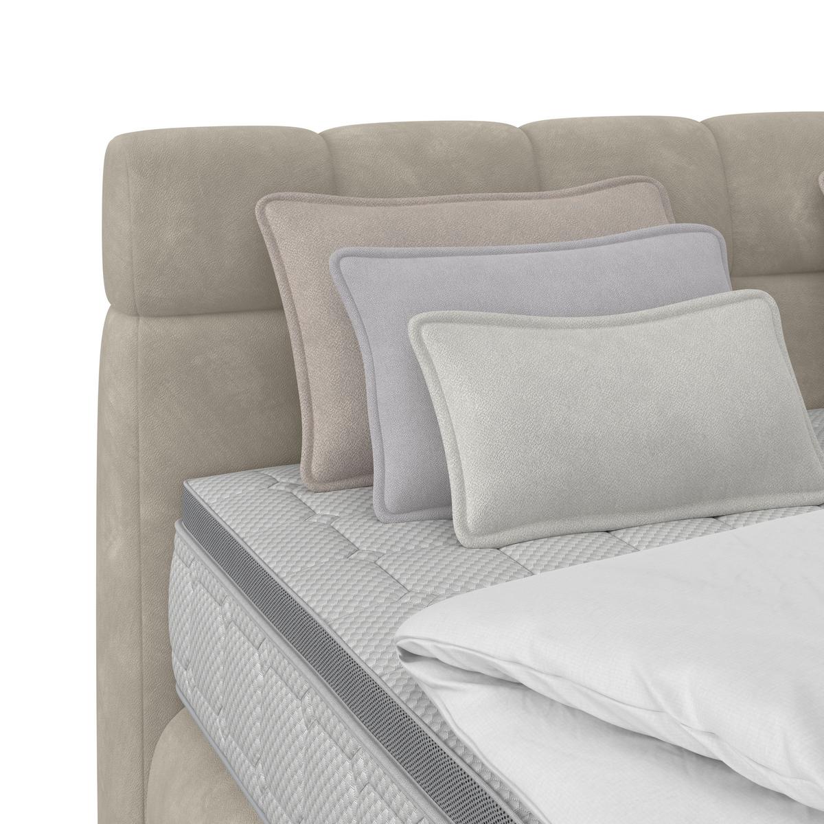 Boxspring Krevet Nobu - crna/taupe, Trend, drvo/tekstil (180/200cm) - Premium Living