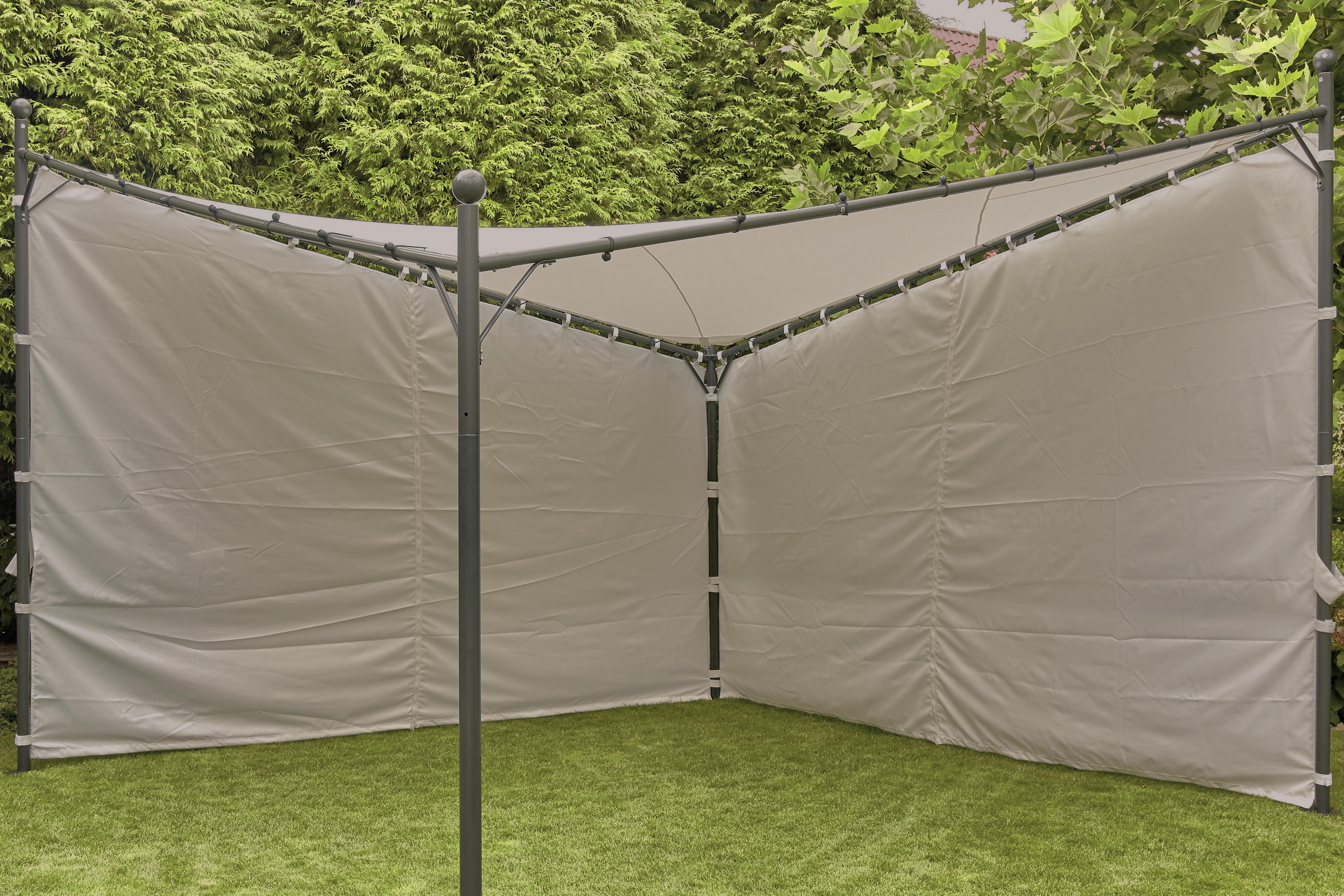 Seitenteile Berlino 400x256cm J04527 - Grau, KONVENTIONELL, Textil (400/256cm) - Siena Garden