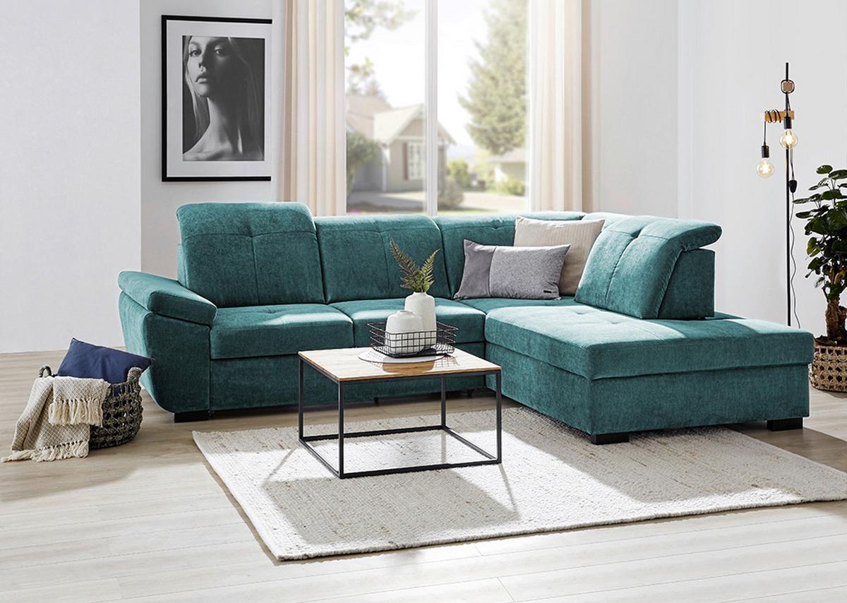 Kutna Garnitura Vince - plava/crna, Design, tekstil/plastika (280/202cm) - Modern Living