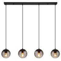 Hängeleuchte Dallerta Rauchfarben max. 60 Watt - Klar/Schwarz, Design, Glas/Kunststoff (104,5/17/120cm) - Globo