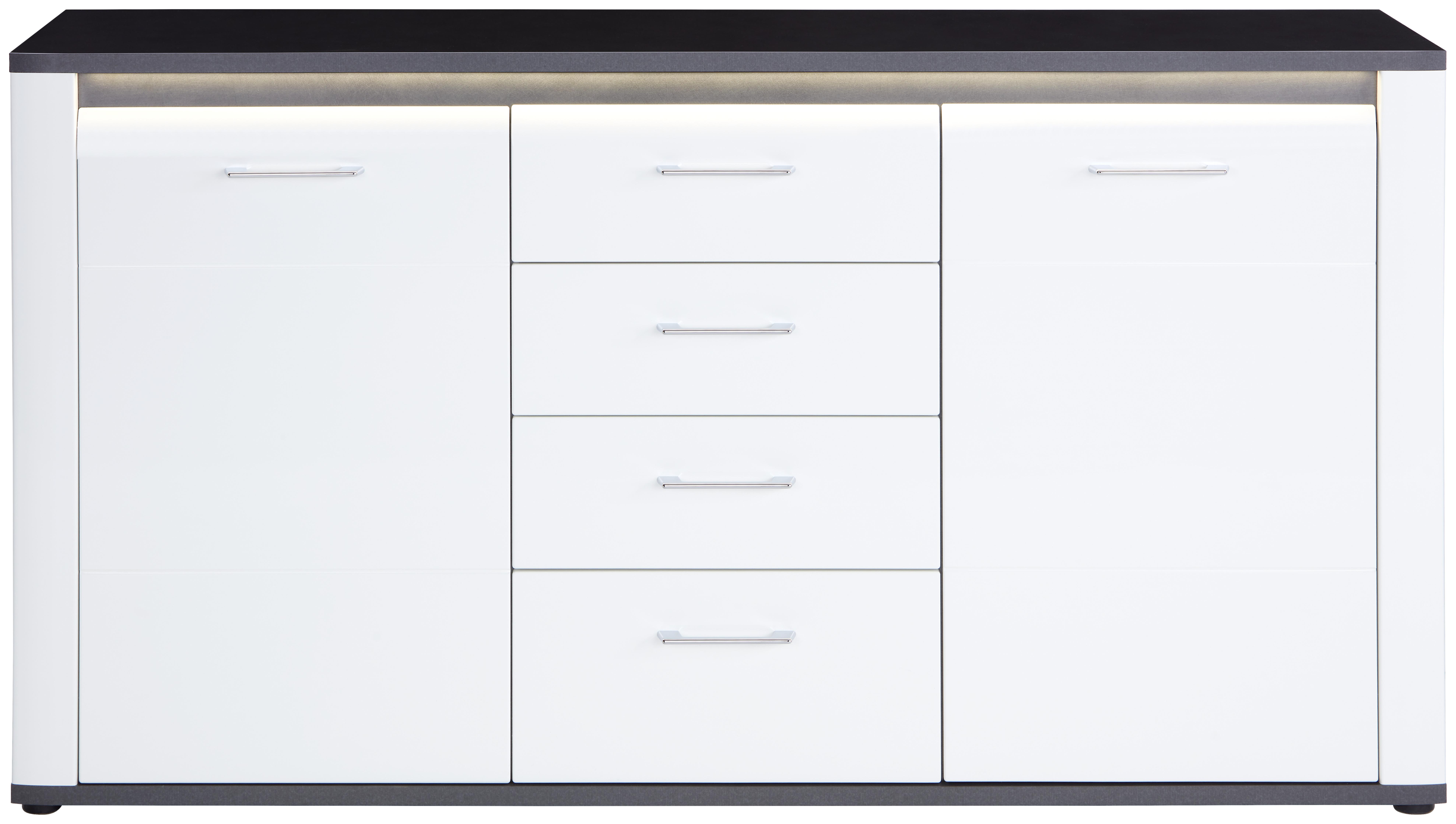 Komoda Alassio Alsk09 - barve kroma/črna, Moderno, umetna masa/leseni material (156,3/86,2/40,5cm) - Mömax