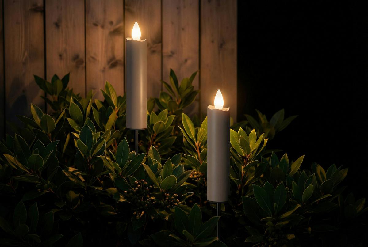 LED-Gartenfackel Kalypso Beige, 2er Set - Beige, Basics, Kunststoff (4/89cm) - Mömax