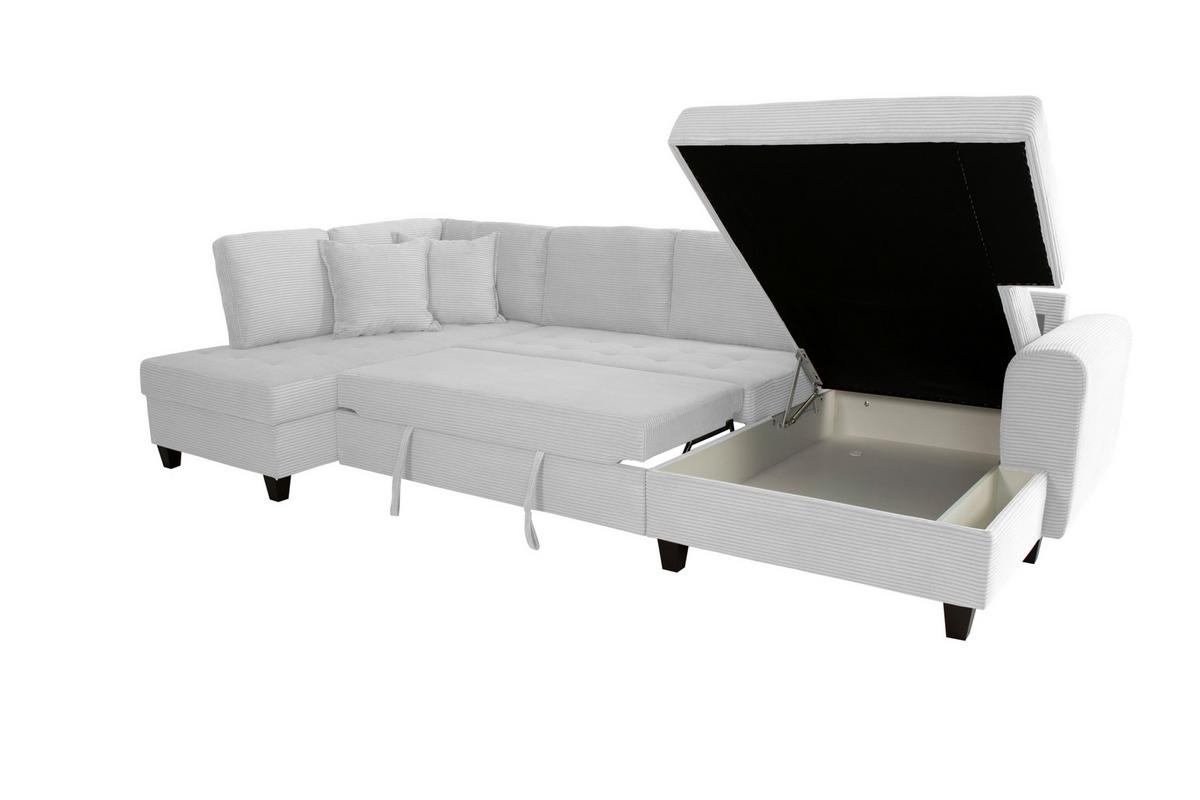 Kutna Garnitura Moritz - srebrne boje, Trend, tekstil (178/324/155cm) - Modern Living
