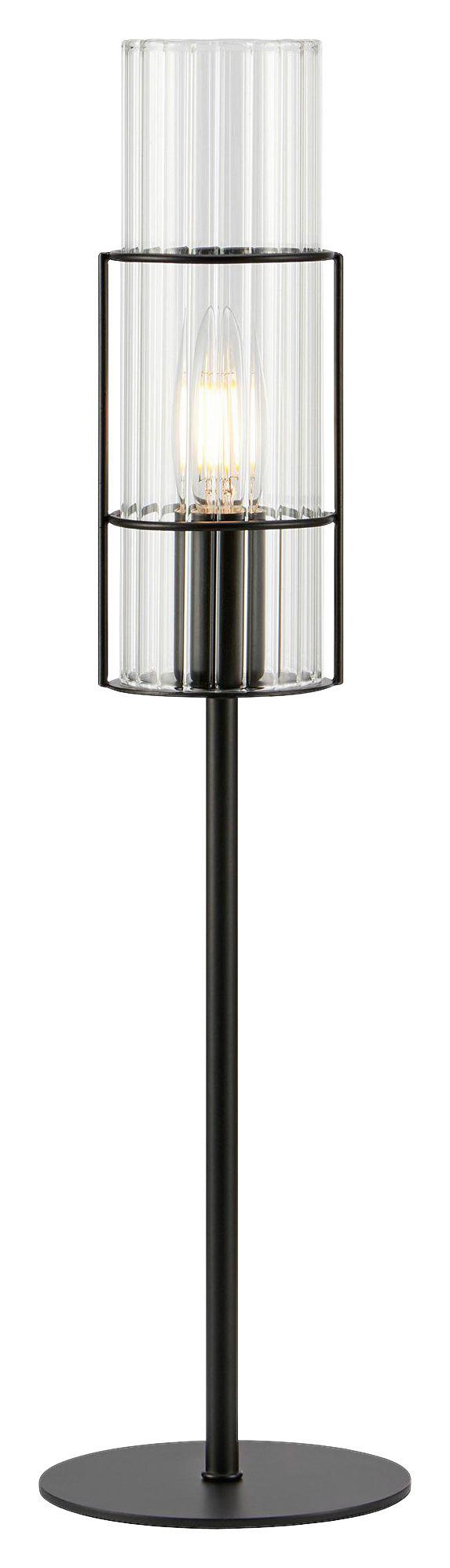 Tischleuchte Tubo Table Schwarz max. 40 Watt - Transparent/Schwarz, Basics, Glas/Metall (13/13/50cm) - Markslöjd
