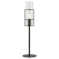 Tischleuchte Tubo Table Schwarz max. 40 Watt - Transparent/Schwarz, Basics, Glas/Metall (13/13/50cm) - Markslöjd