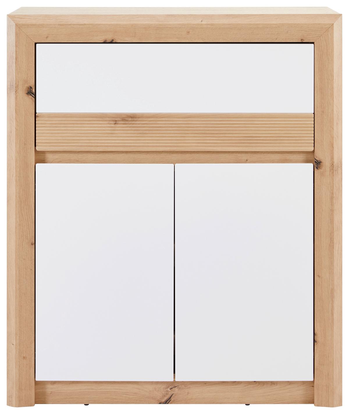 Komoda Kashmir New - barve hrasta/bela, Moderno (84/98/41cm) - Zandiara