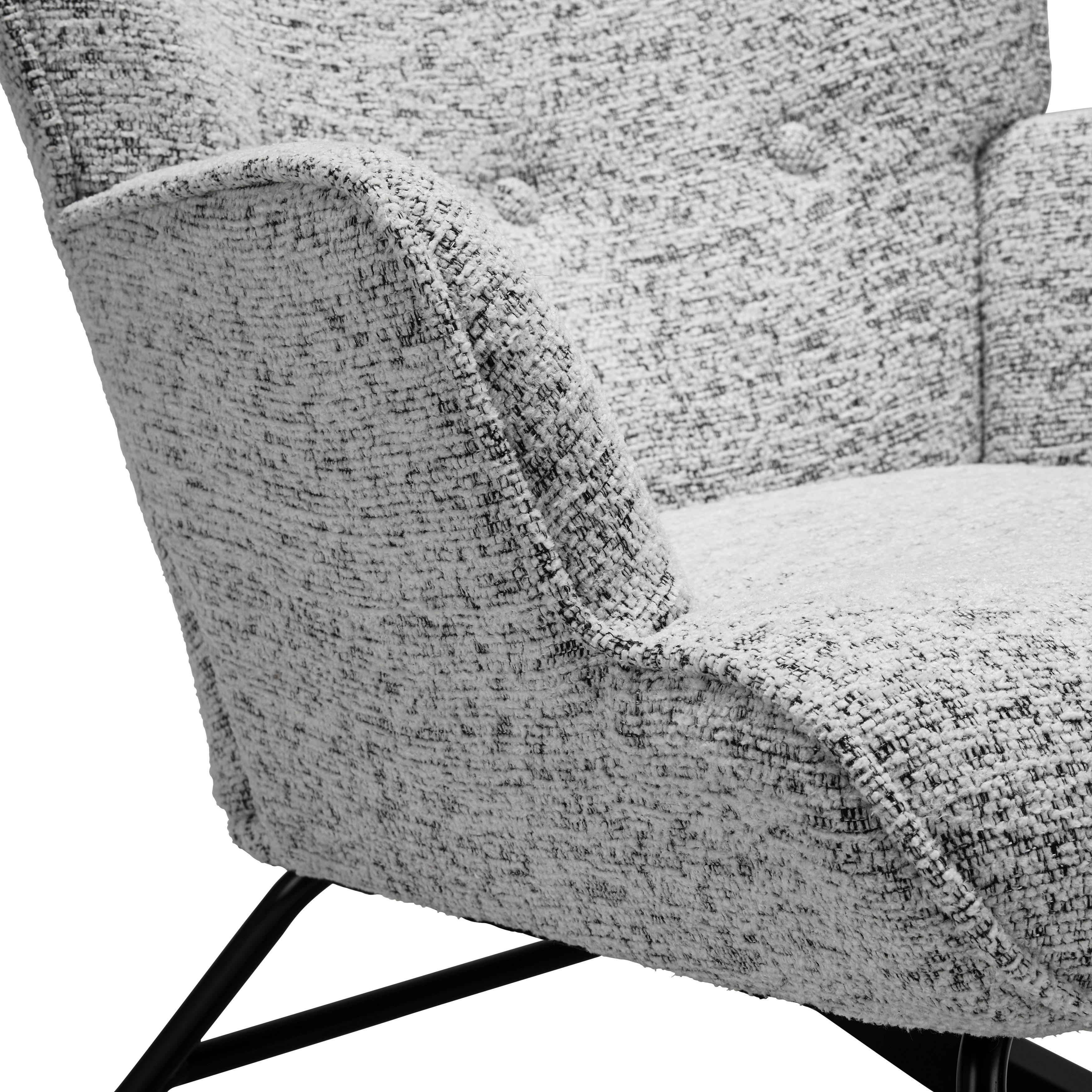 GUNGFÅTÖLJ ROCK - vit/ljusgrå, Modern, metall/trä (66/90/77cm) - Mömax