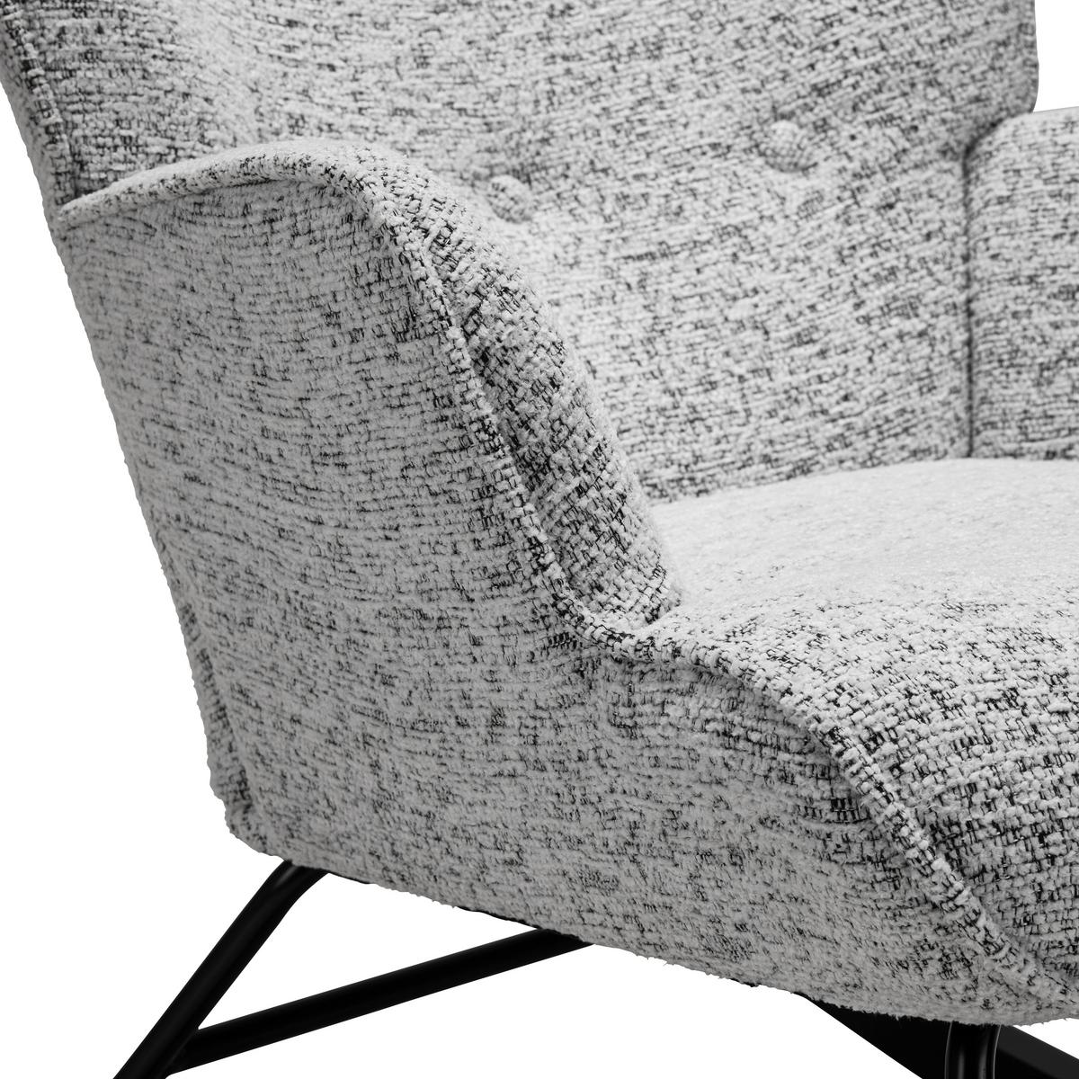 Schaukelsessel Rock Hellgrau - Hellgrau/Schwarz, MODERN, Holz/Textil (66/90/77cm) - Mömax