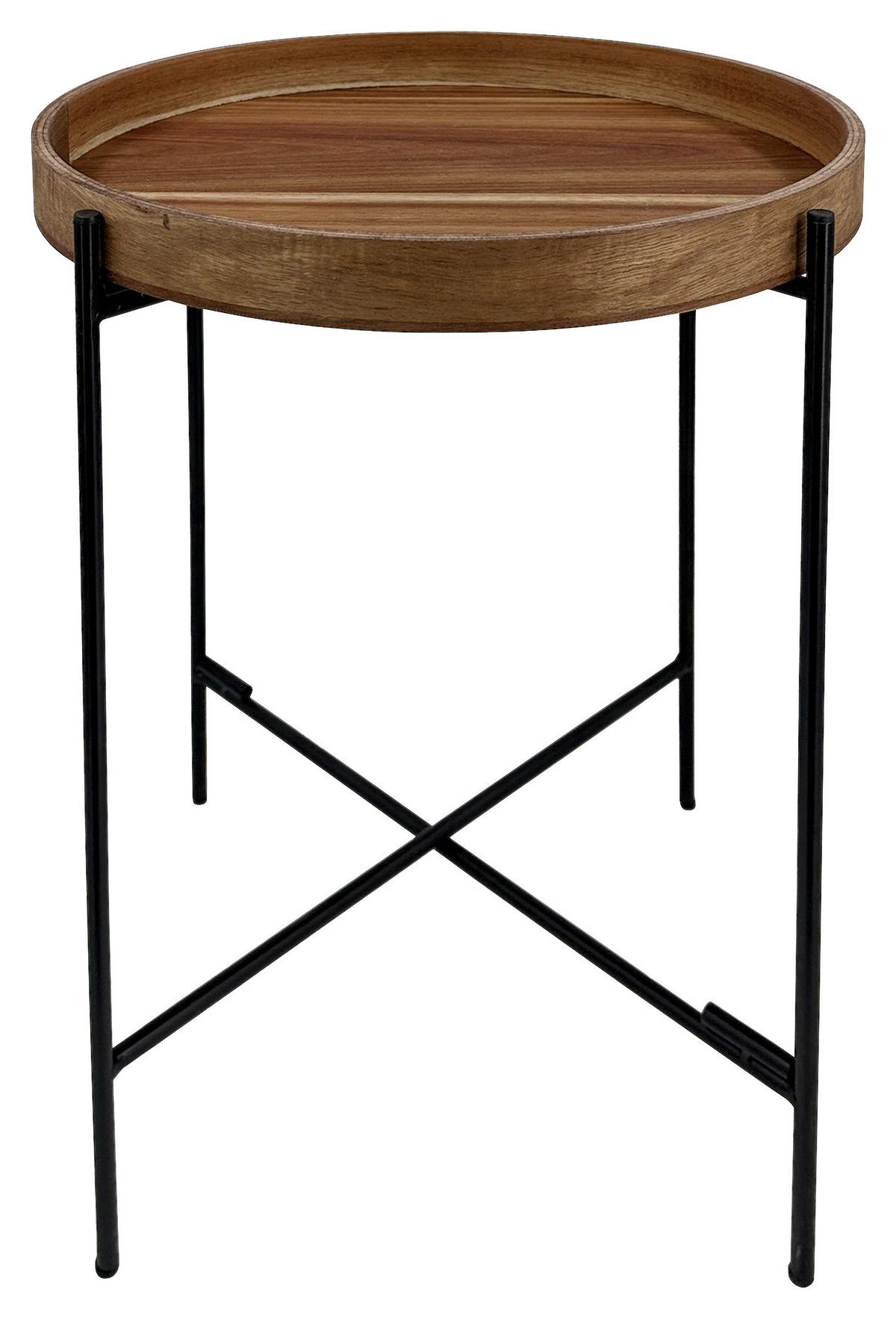Stolić Klapp - boje bagrema/crna, Moderno, drvni materijal/drvo (40/49cm) - Modern Living