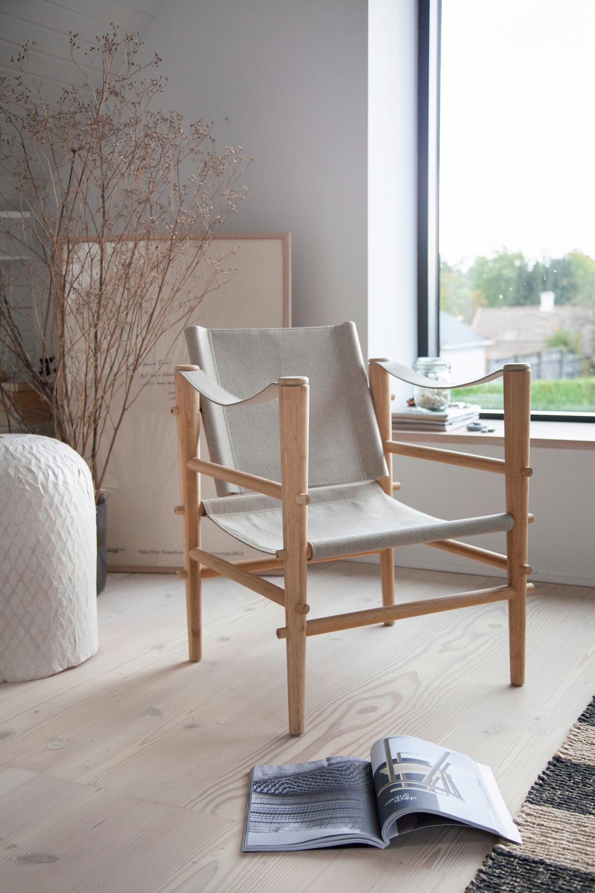 Loungesessel Safari - Beige/Naturfarben, Design, Holz (59/79/61cm) - MID.YOU