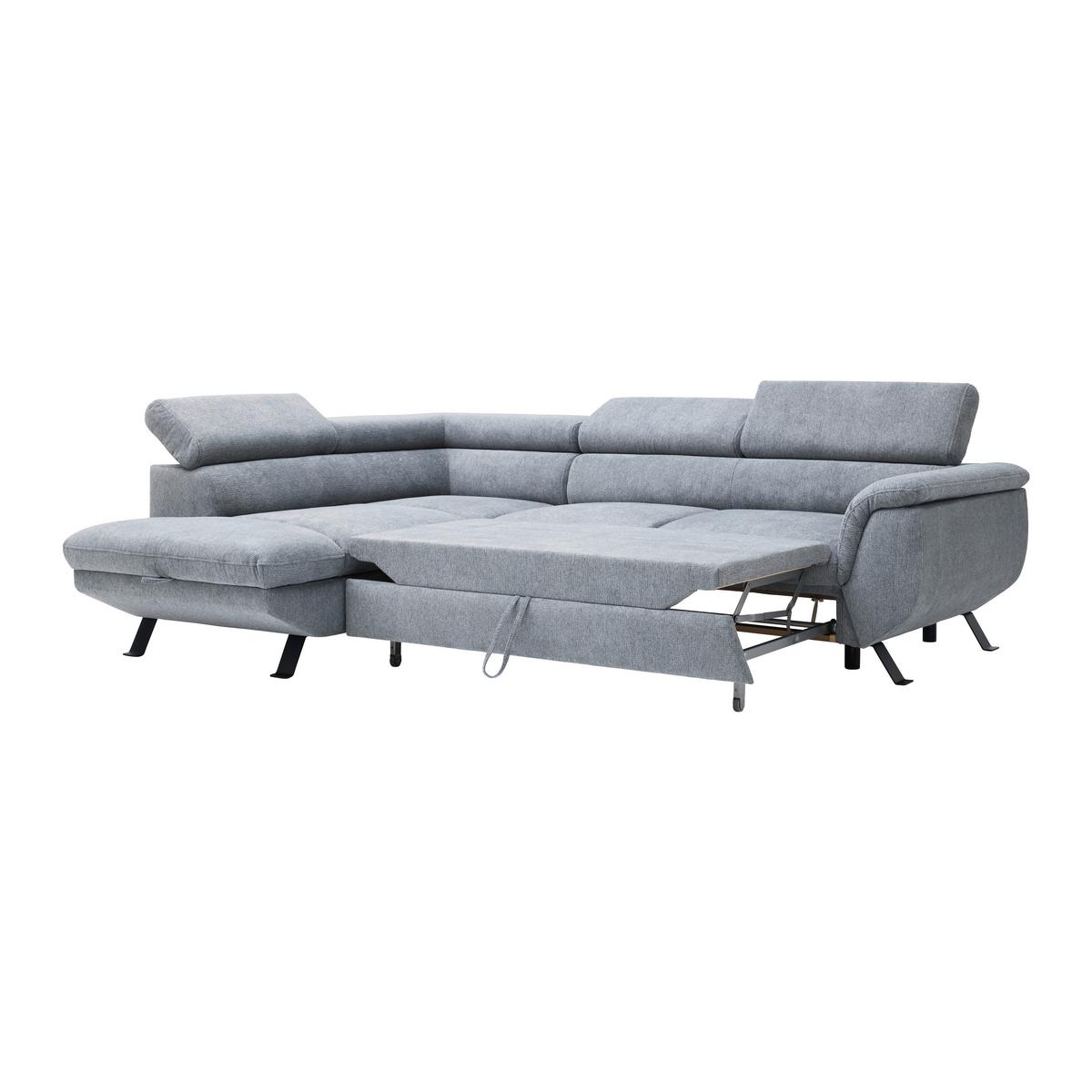 Ugaona Garnitura Raven - siva/crna, Moderno, tekstil/metal (198/257cm) - Modern Living