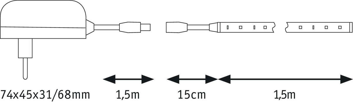 LED-Strip MaxLED 250 max. 5 Watt - Weiß, Basics, Kunststoff (150cm) - Paulmann