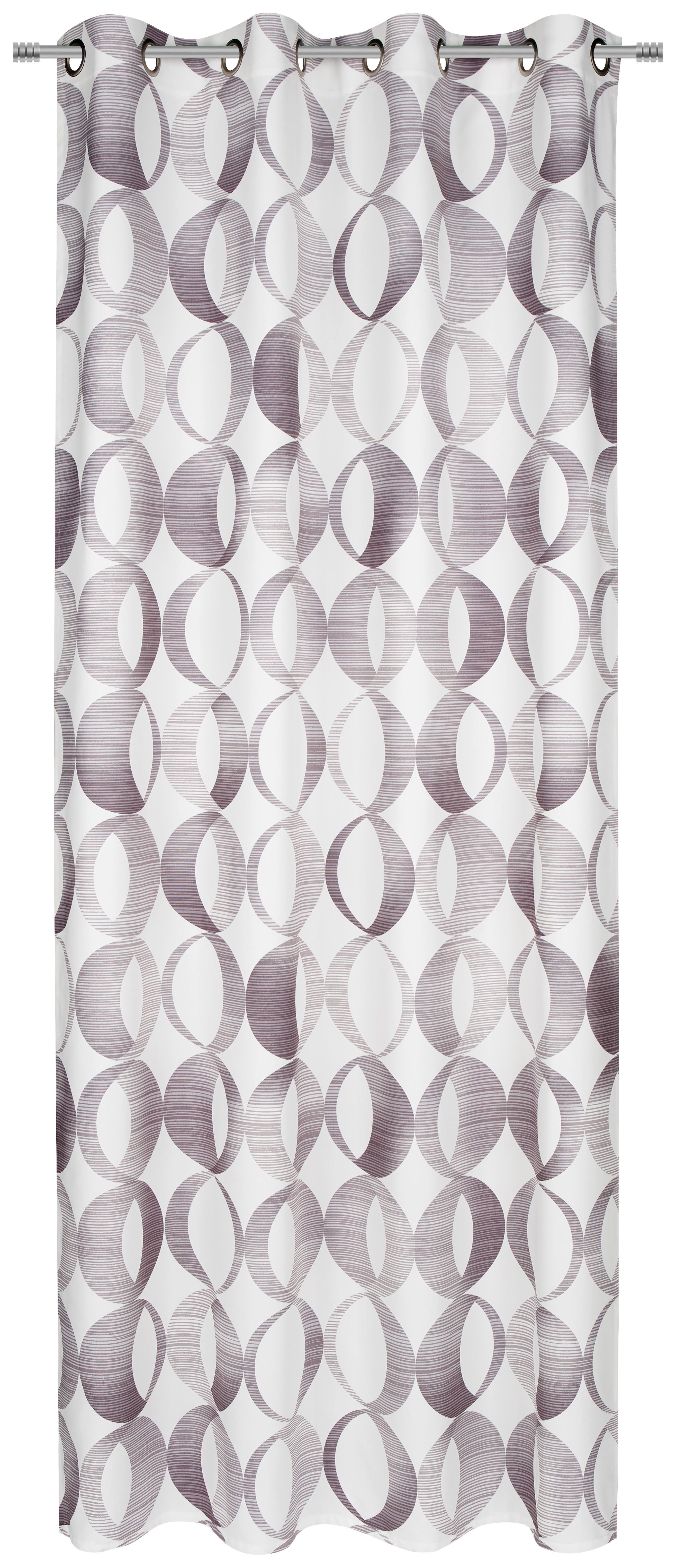 ZASŁONA NA PRZELOTKACH BELLINA - kolor srebrny, Lifestyle, tkanina (140/255cm) - Novel