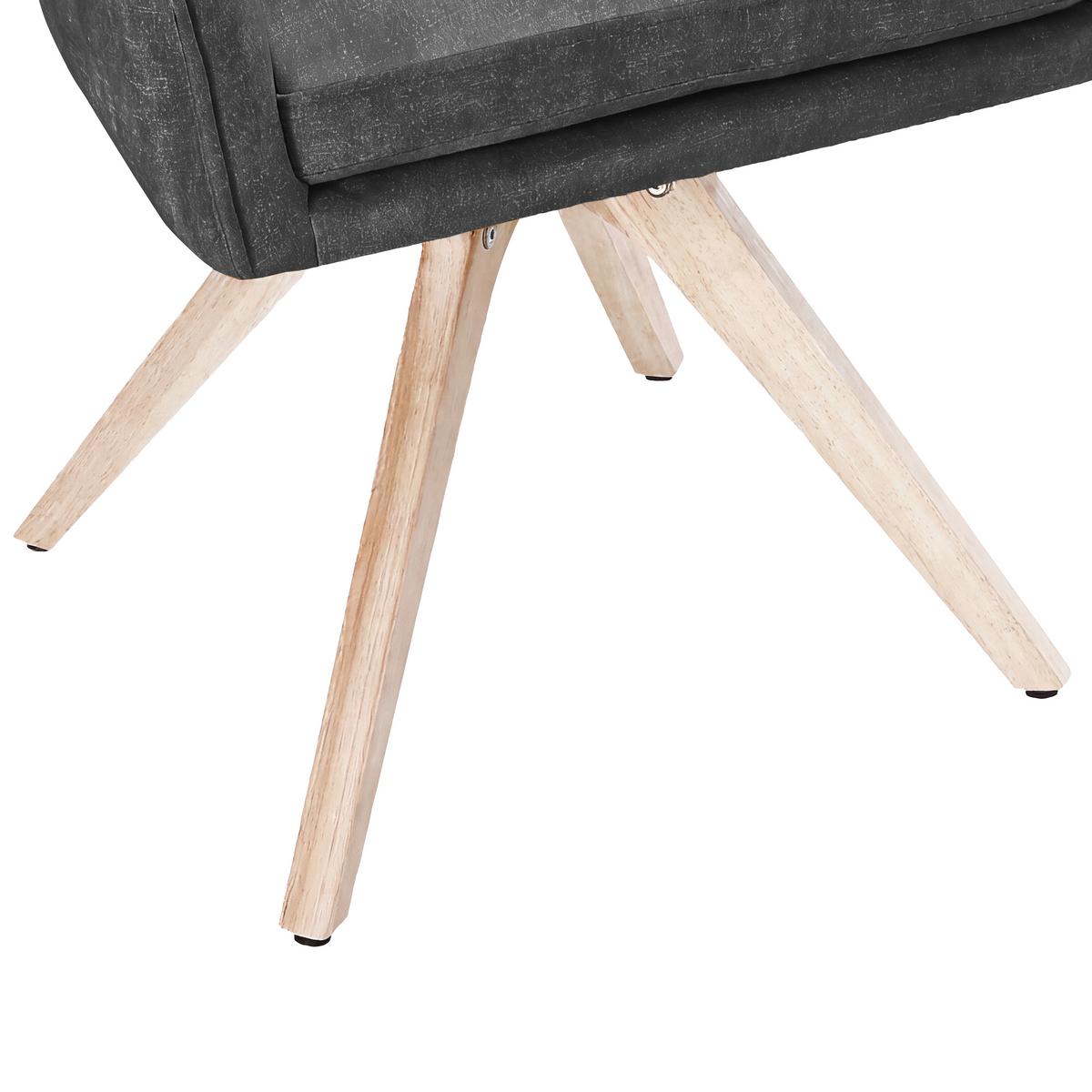 Naslanjač Lisa, Črna - siva/črna, Konvencionalno, tekstil/les (62/83/63cm)