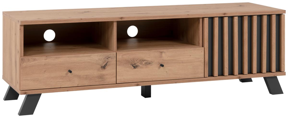 KOMODA NISKA MEDAN 56A TV-BOARD - antracytowy/czarny, Lifestyle, materiał drewnopochodny/metal (138/44/40cm) - MID.YOU