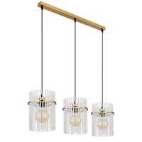 Hängeleuchte 15698-3hm - Goldfarben, Design, Glas/Metall (80/20/140cm) - Globo
