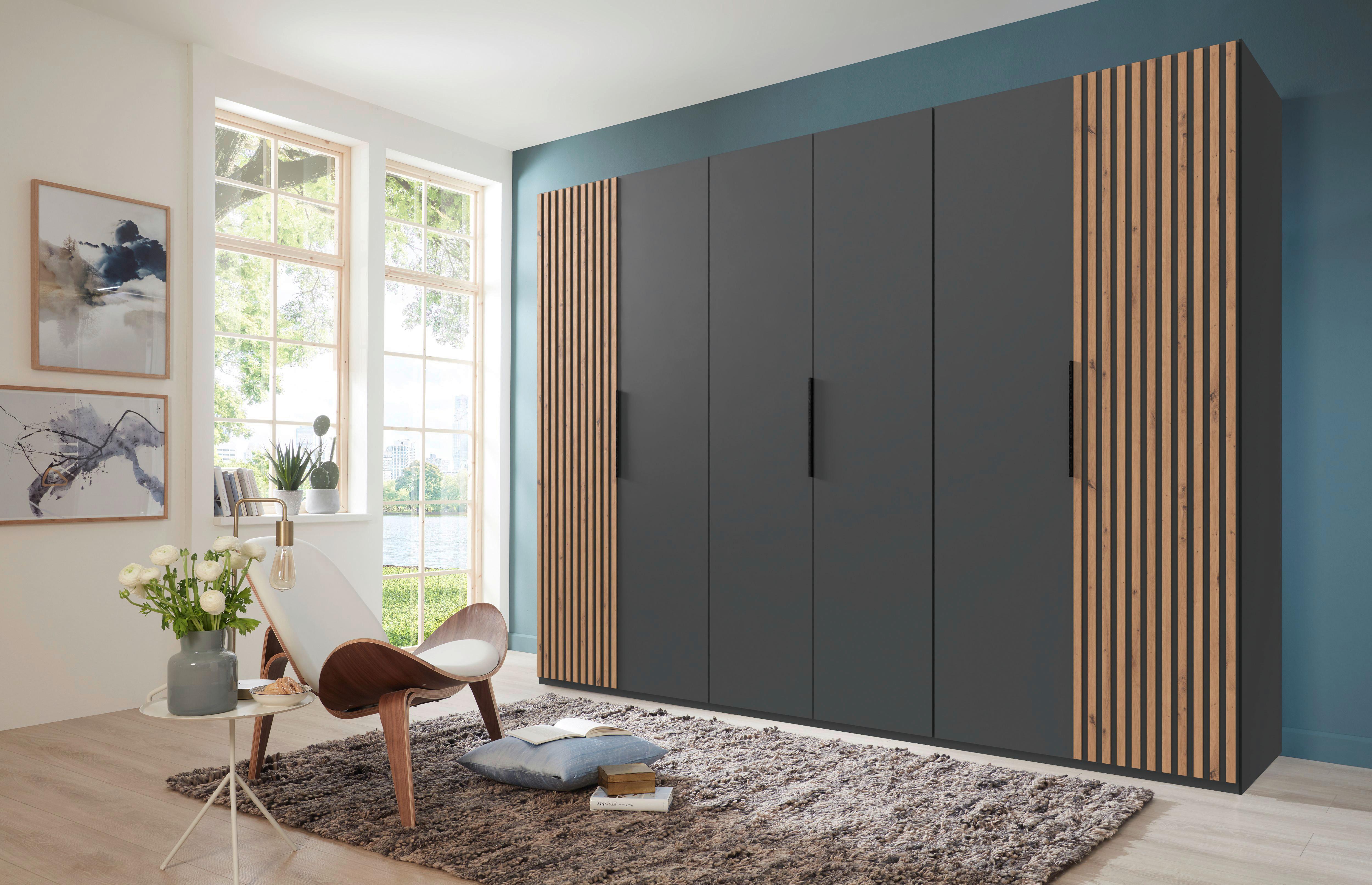 DULAP USI ROTATIVE ANDORRA - culoare lemn stejar/grafit, Modern, material pe bază de lemn (300/216/58cm) - Modern Living