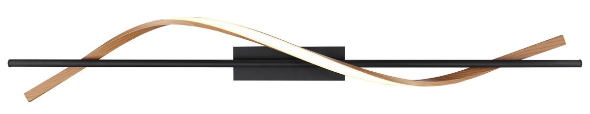 Led Plafonjera Watkins - bela/braon, Dizajnerski, metal/plastika (115/14/17cm) - Globo