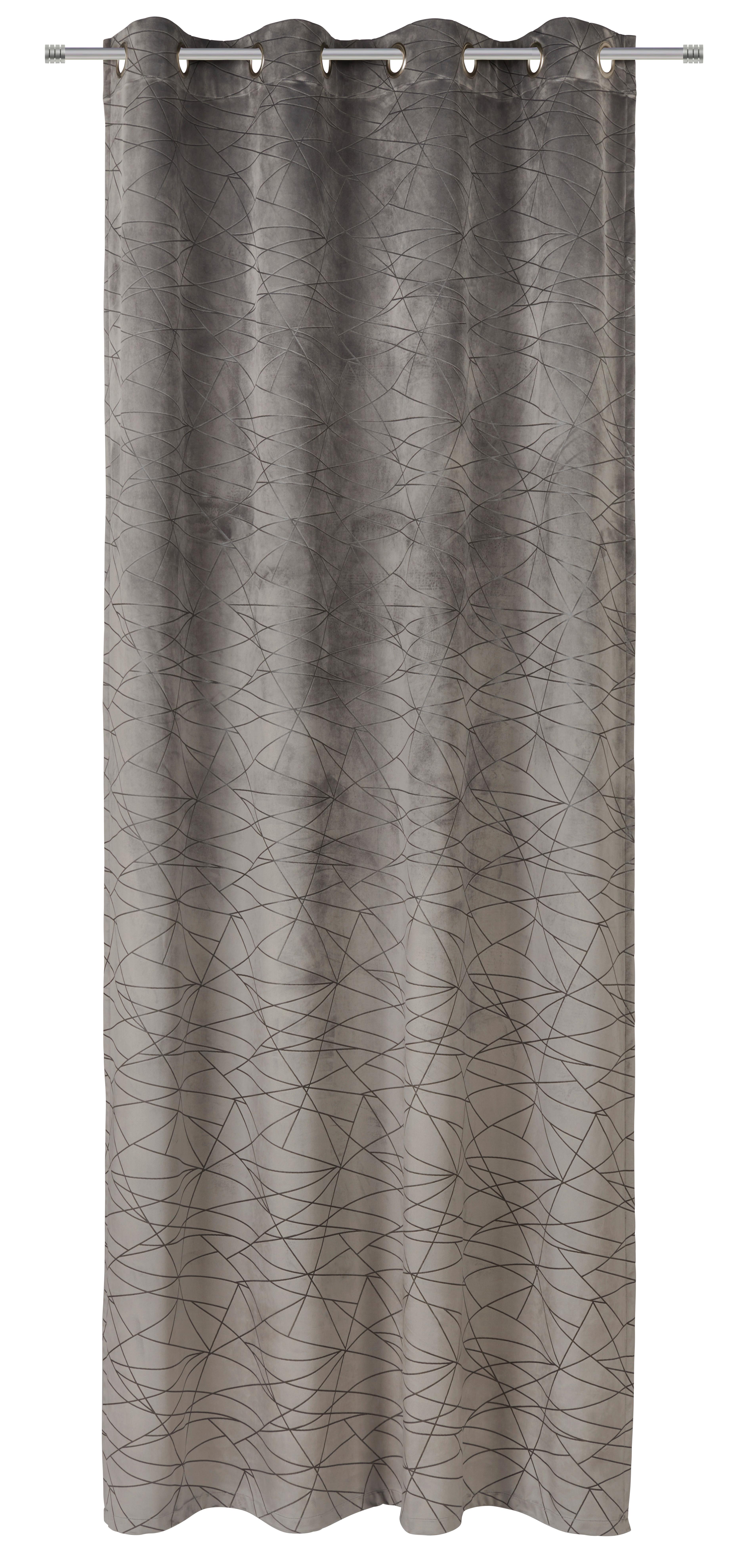 ZASŁONA NA PRZELOTKACH LAGID DIETER KNOLL - szary, Design, tkanina (140/260cm) - Dieter Knoll