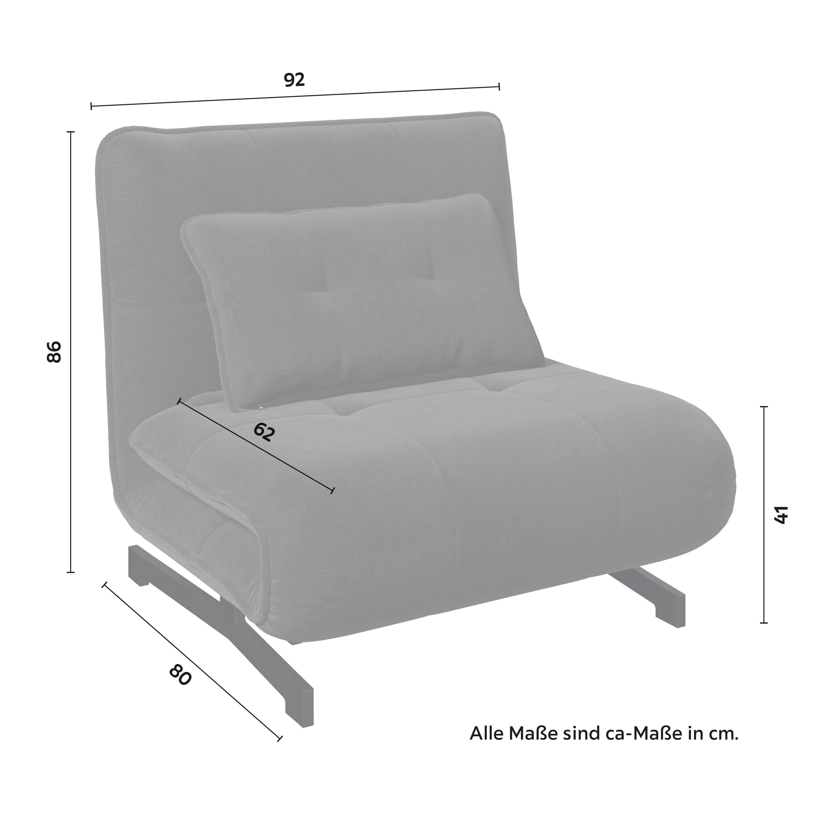 BÄDDFÅTÖLJ LUNA - mörkgrå/svart, Modern, metall/textil (92/86/80cm) - Bessagi Home