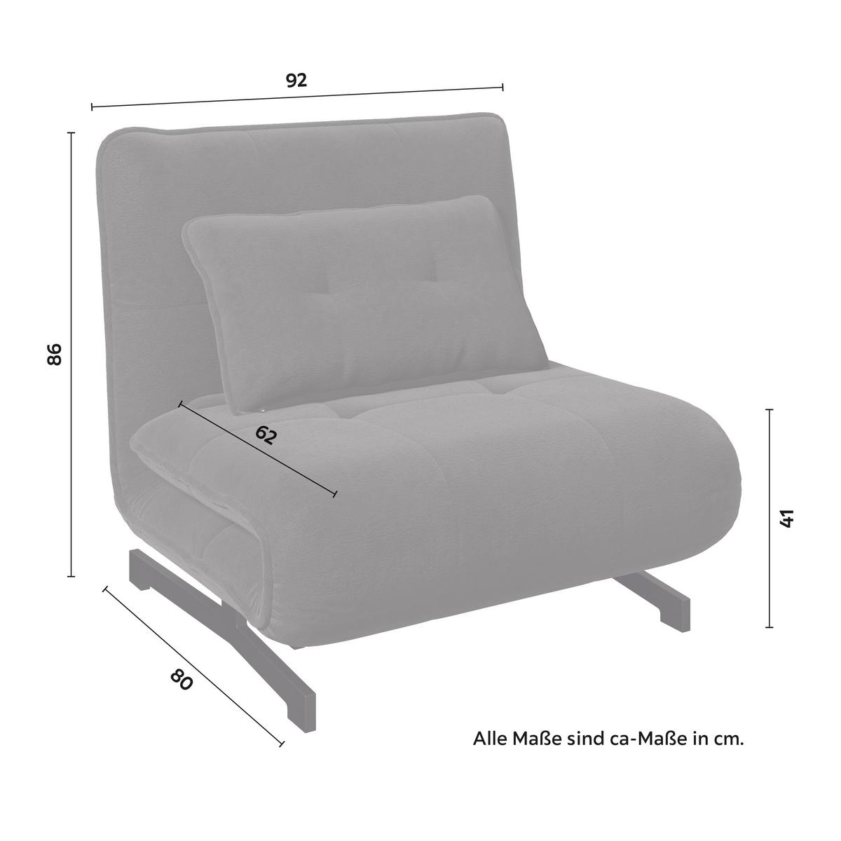 Fotelja Na Razvlačenje Luna - tamno siva/crna, Moderno, metal/tekstil (92/86/80cm) - Bessagi Home