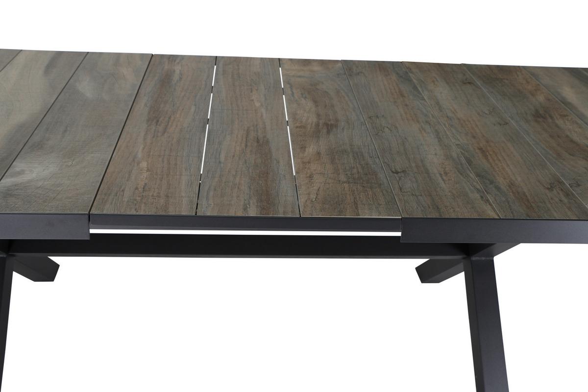 Gartengarnitur Corido 5-tlg. Grau - Anthrazit/Grau, Basics, Keramik/Kunststoff (100/109/200cm) - Siena Garden