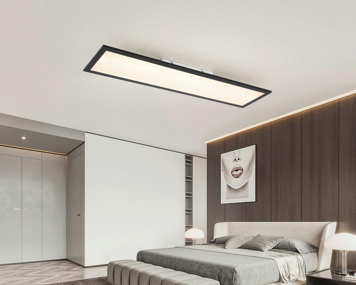 LED-Deckenleuchte Juo Schwarz/Weiß max. 18 Watt - Schwarz/Weiß, MODERN, Kunststoff/Metall (80/20/6,5cm) - Mömax