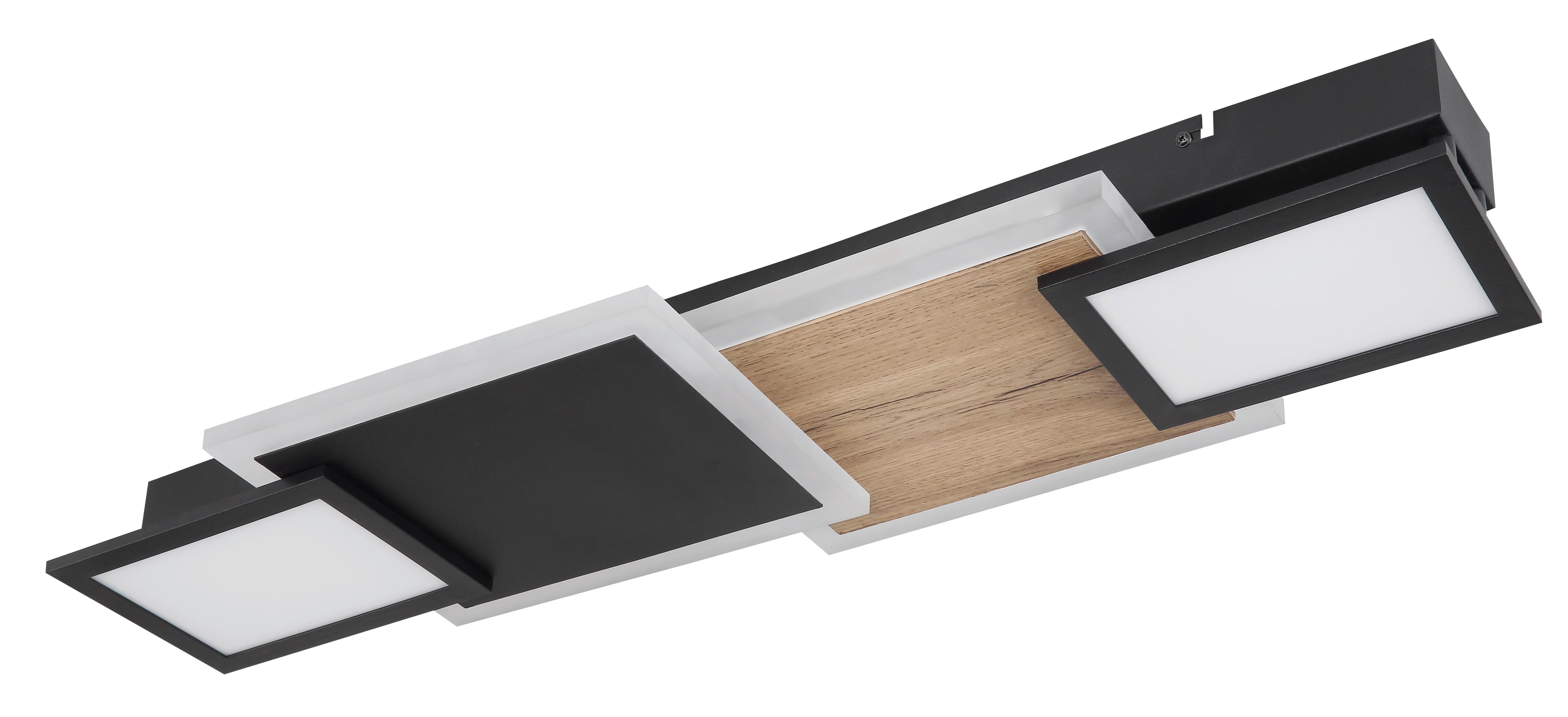 Led Mennyezeti Lámpa 67279-30 - fekete/opál, Design, műanyag/faalapú anyag (71,5/25/8cm) - Globo