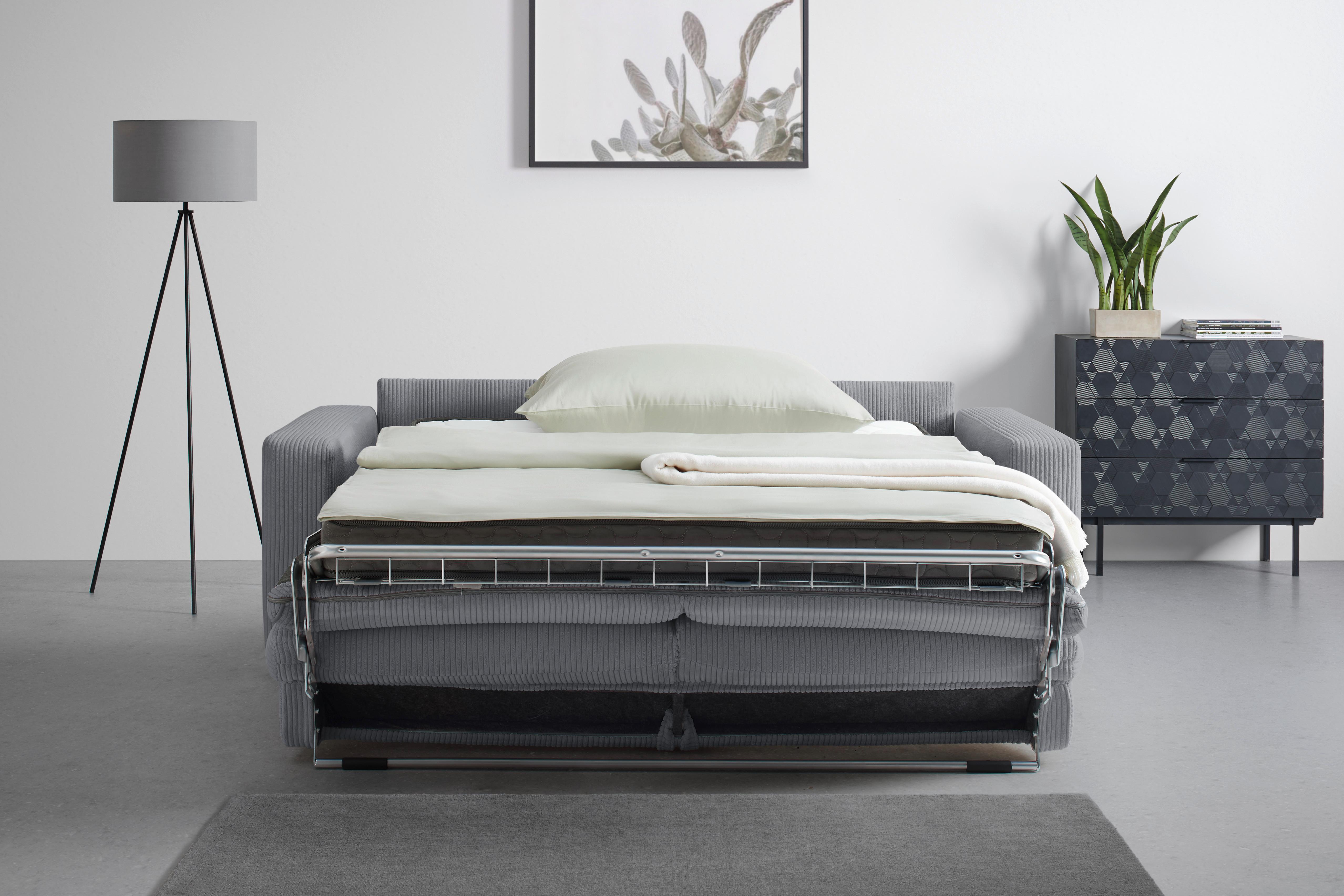 Zofa S Posteljno Funkcijo Agneta - temno siva/črna, Moderno, tekstil/les (200/83/97cm) - Premium Living