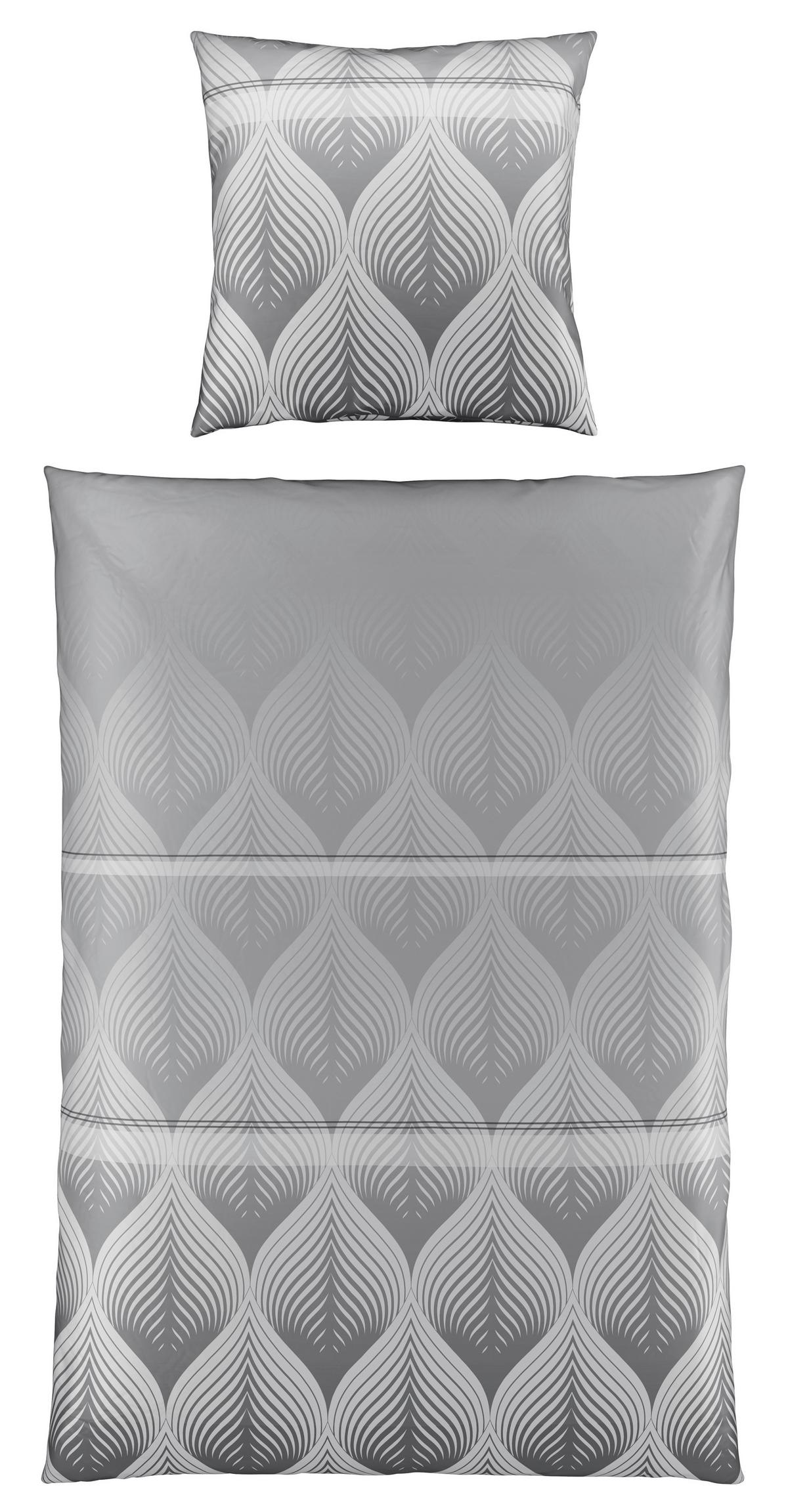 Bettwäsche Domps XL Grau ca. 155x220cm - Grau, MODERN, Textil (155/220cm) - Modern Living