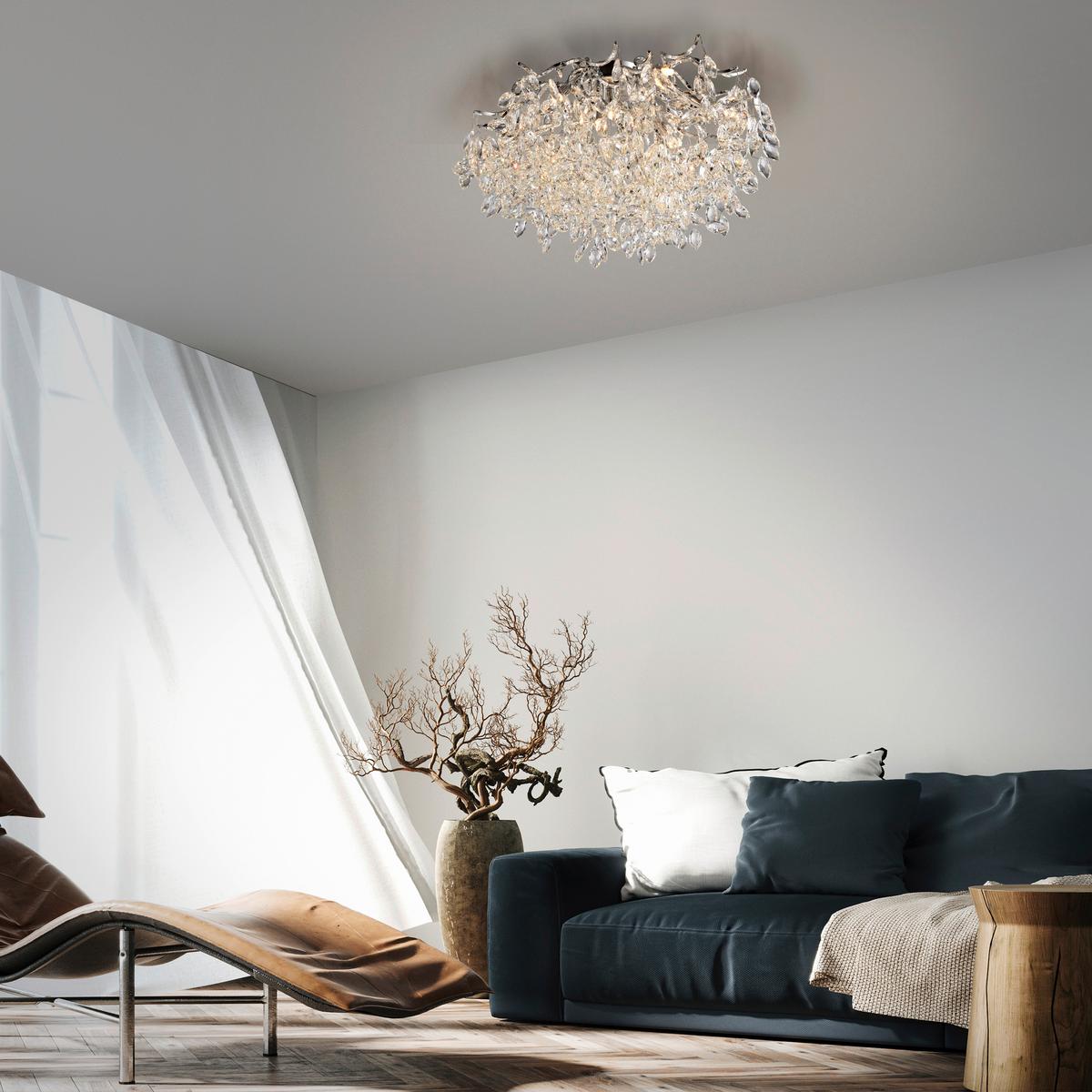 LAMPA SUFITOWA 6053-17 RICICLE - kolor chromowy, Design, tworzywo sztuczne/metal (60/60/37cm) - Paul Neuhaus