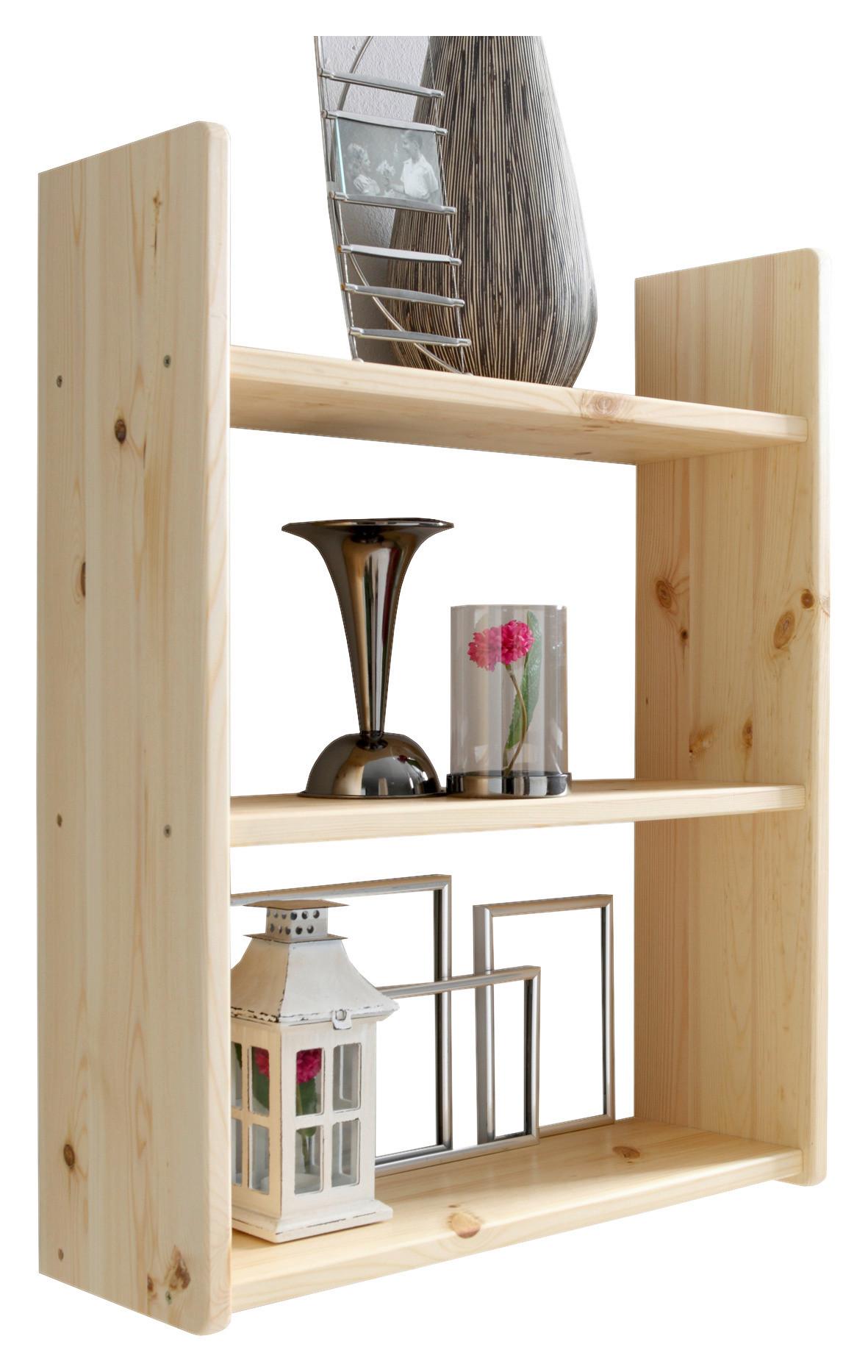 Stenski Regal Mona, Bor, Masivno - barve bora, Basics, les (60/74/20cm) - MID.YOU