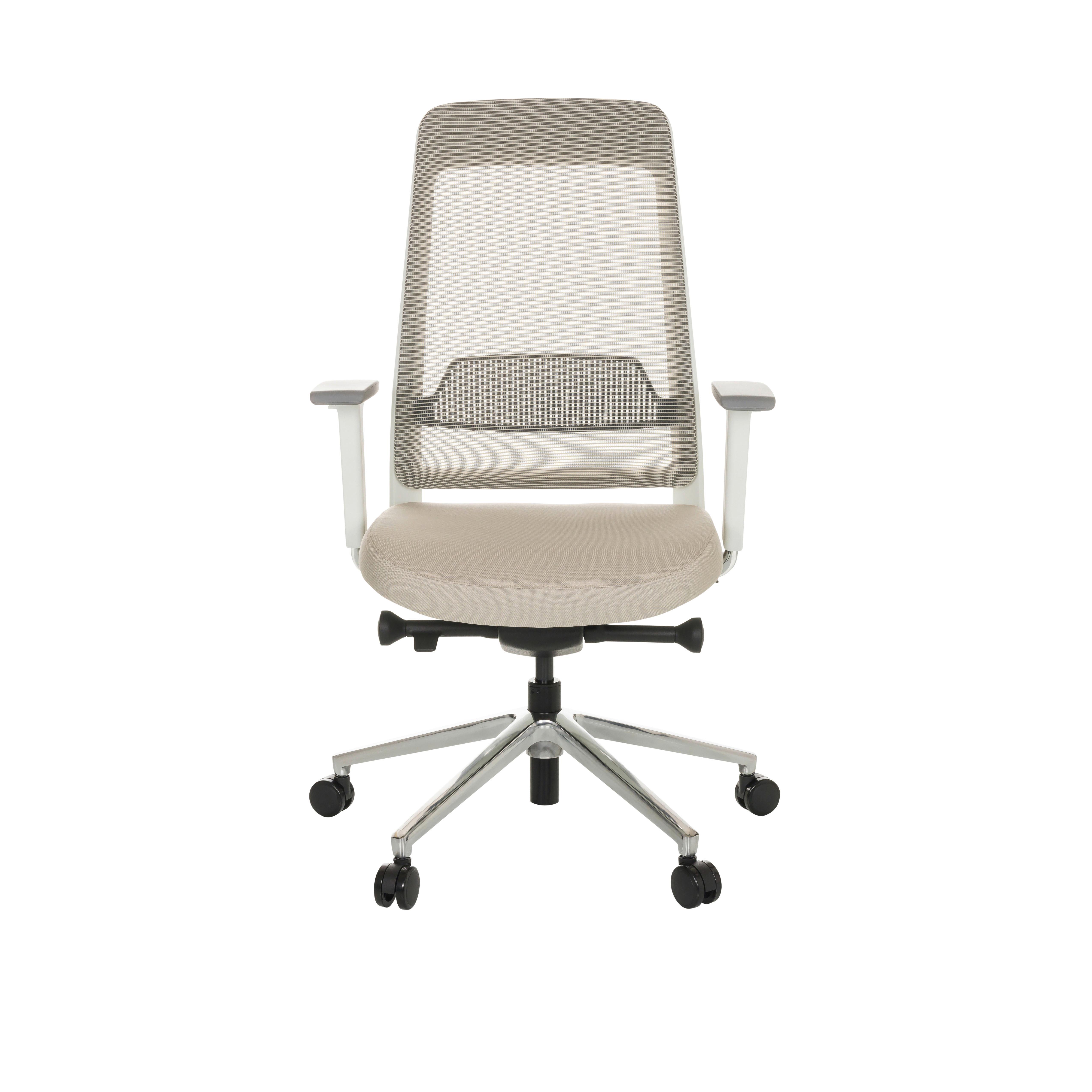 Pisarniški Stol Chiaro T2 White, Bež, Siva - siva/bela, Moderno, kovina/umetna masa (67/118/63cm) - MID.YOU