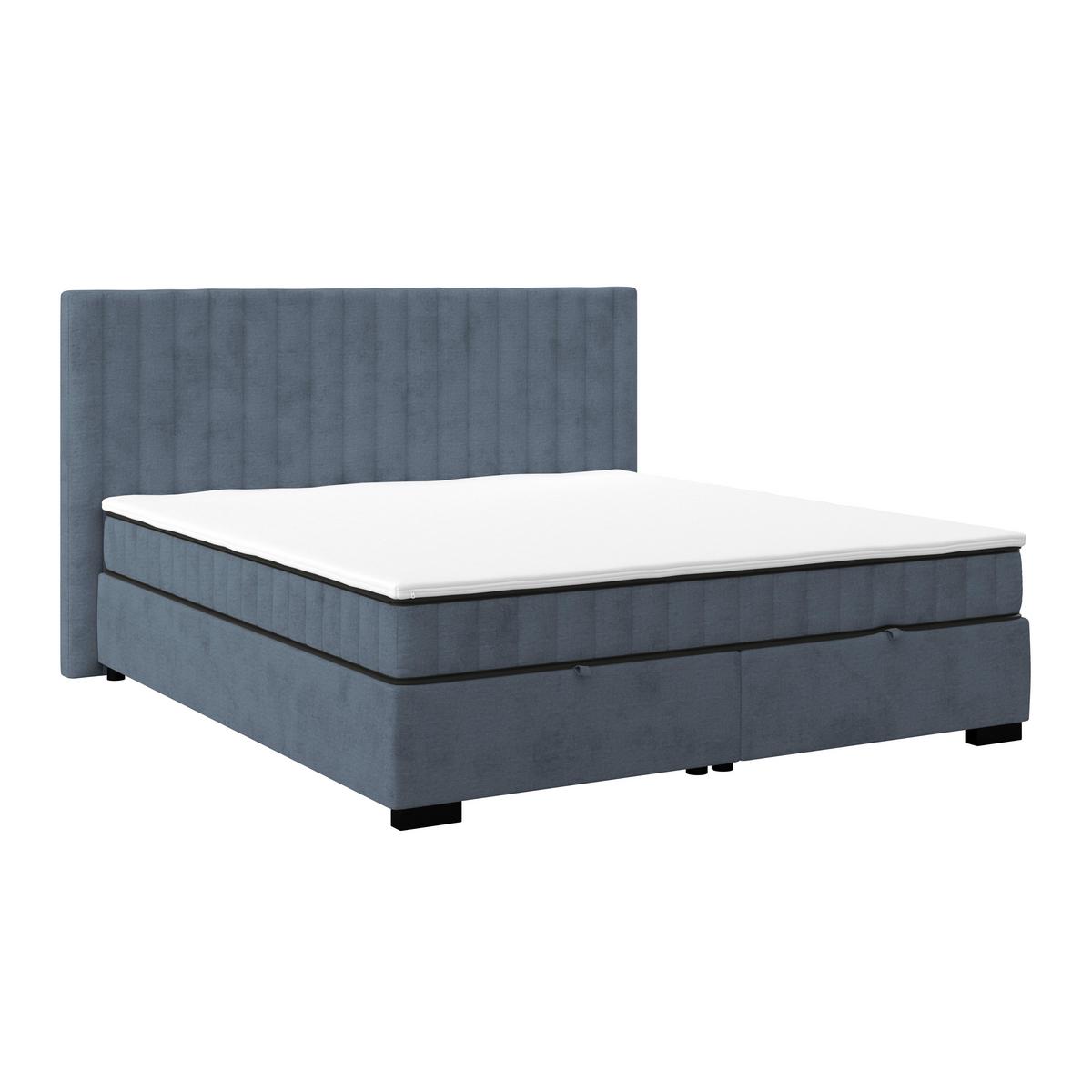 Box Krevet Maya C - crna/sivoplava, Moderno, drvni materijal/drvo (200/220cm) - Based