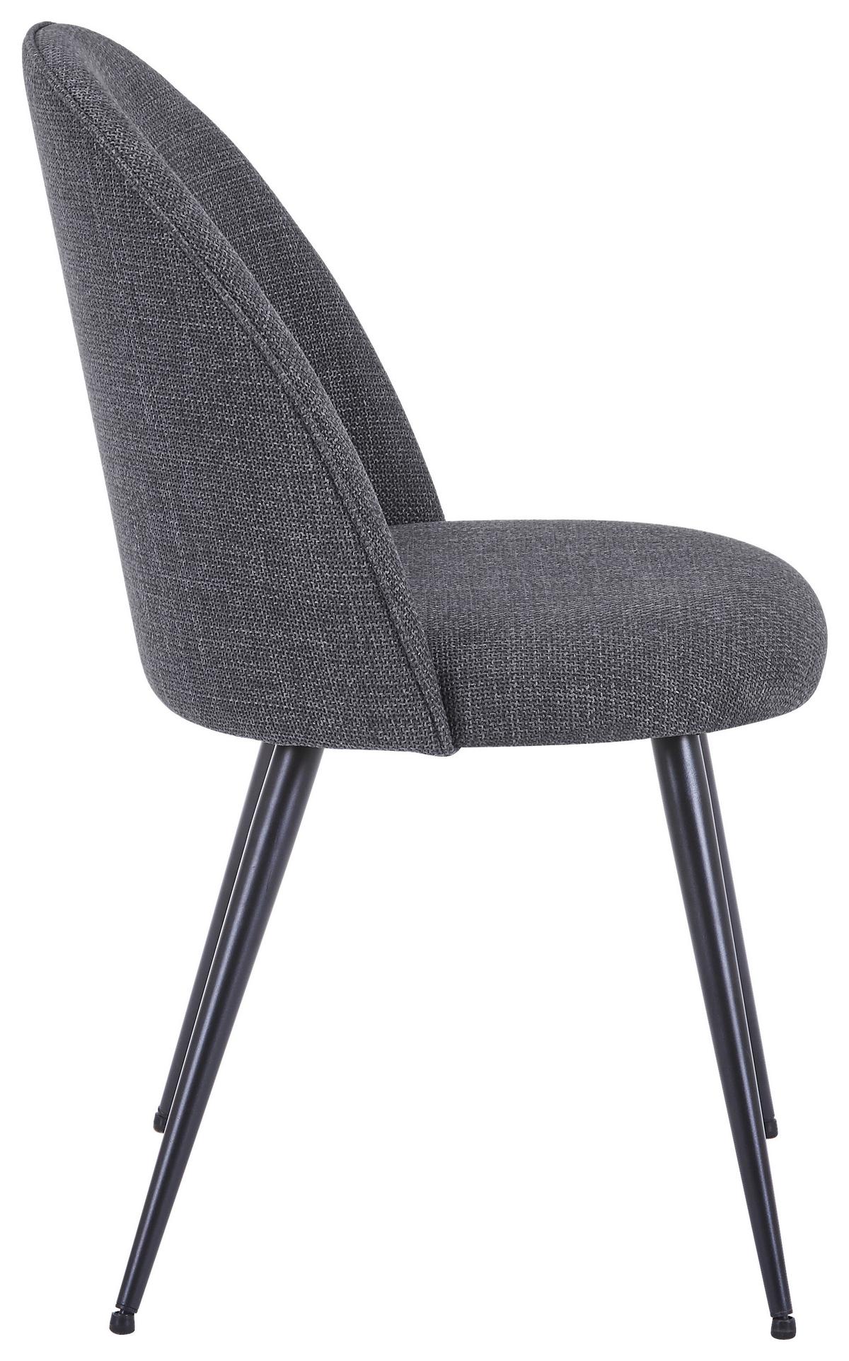 Stuhl Lotte Grau - Schwarz/Grau, LIFESTYLE, Textil/Metall (49.5/83.5/53.5cm) - Mömax